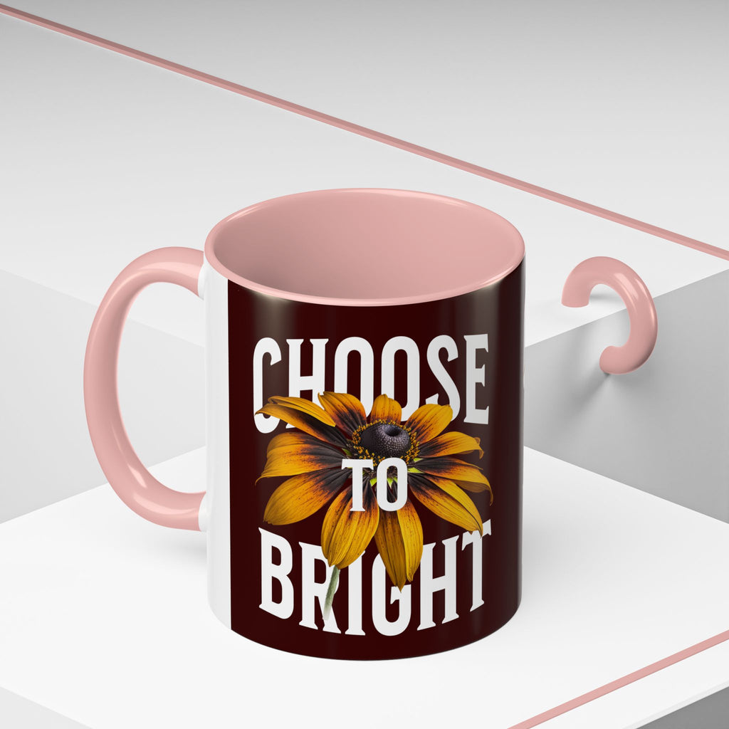 Choose to Be Bright Coffee Mug — Sunflower Accent Ceramic Mug (11/15oz)