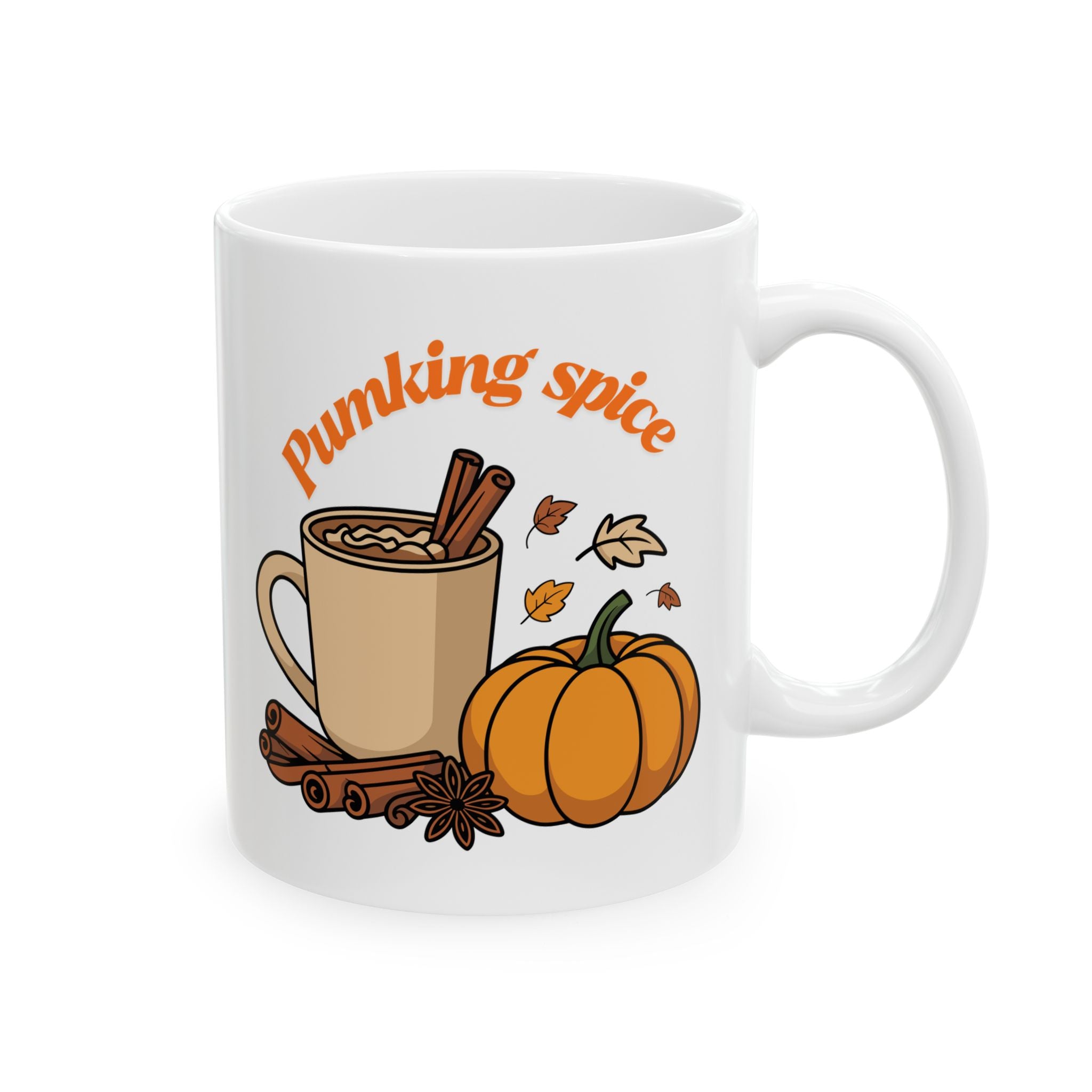 Fall Pumpkin Spice Ceramic Mug | Cozy Autumn Mug, Coffee Lover Gift, Home Decor, Fall Decor, Seasonal Drinkware