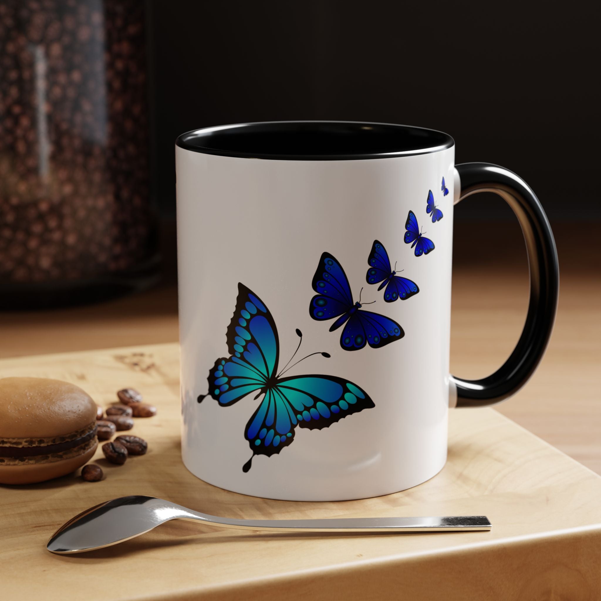 Butterfly Accent Coffee Mug | Colorful Butterfly Design | Perfect Gift for Nature Lovers | Home & Office Decor | 11oz & 15oz