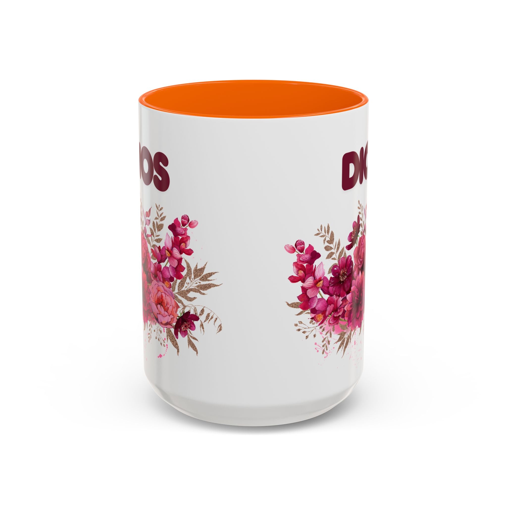 Dios Floral Accent Coffee Mug — 11/15oz Inspirational Christian Tea Cup