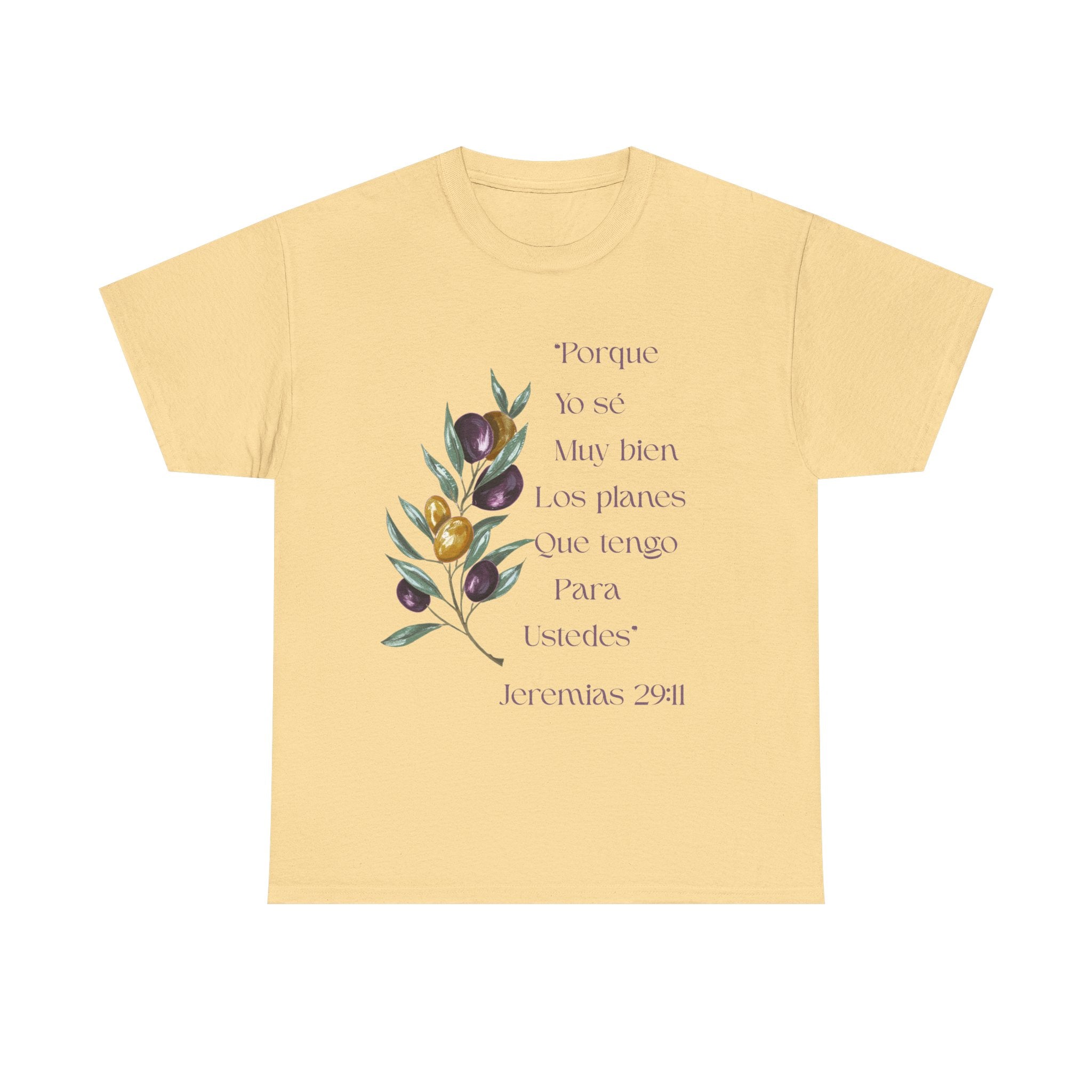 Olive Branch Scripture Tee — Jeremías 29:11 Spanish Floral Bible Verse T-Shirt