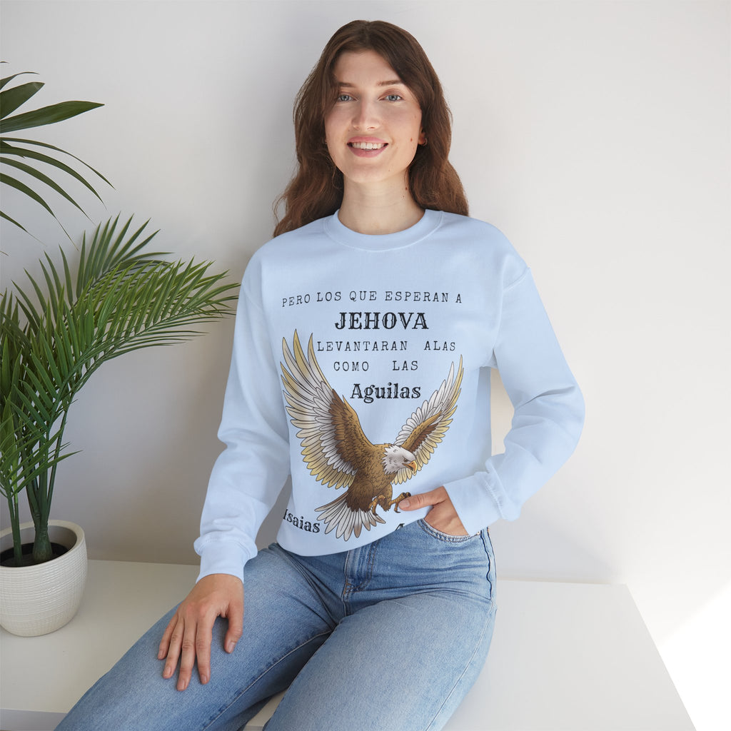 Isaías 40:31 Eagle Sweatshirt — "Pero los que esperan a Jehová" Spanish Christian Crewneck