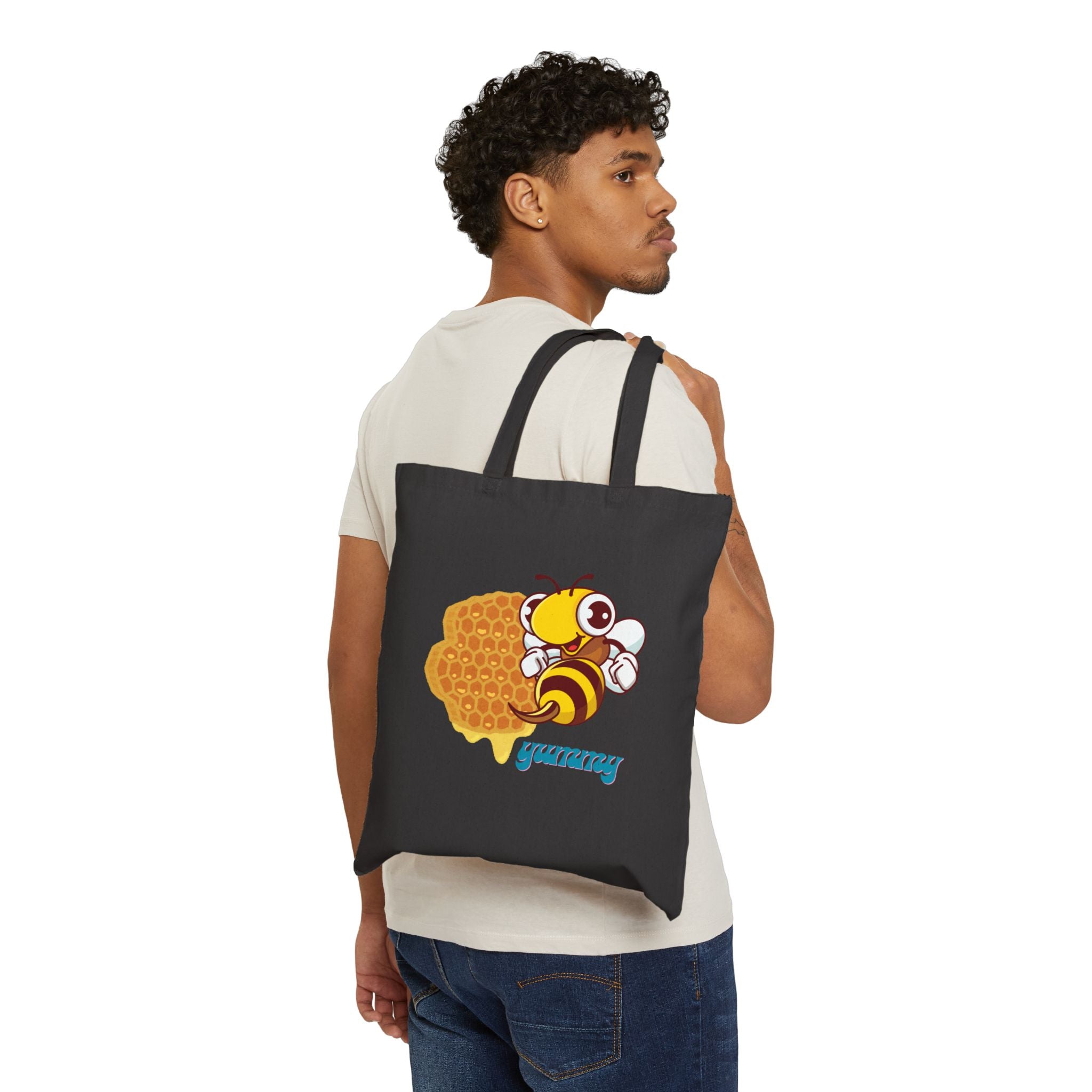 Cute Bee Tote Bag | Eco-Friendly Canvas Bag for Daily Use, Grocery, Beach Essentials, Gift, Yummy Design