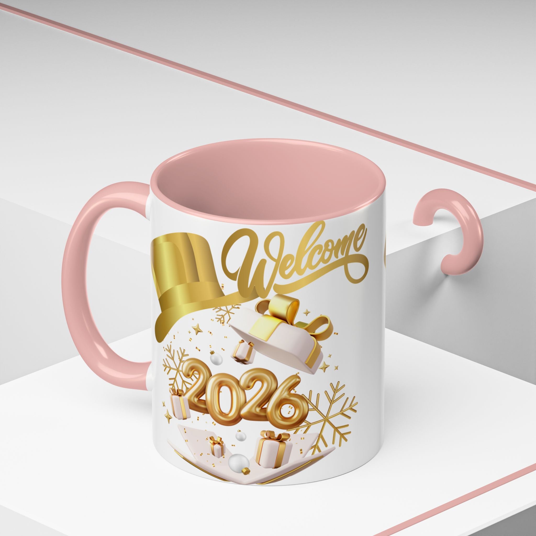 2026 New Year Coffee Mug — "Welcome 2026" Gold Celebration Accent Mug