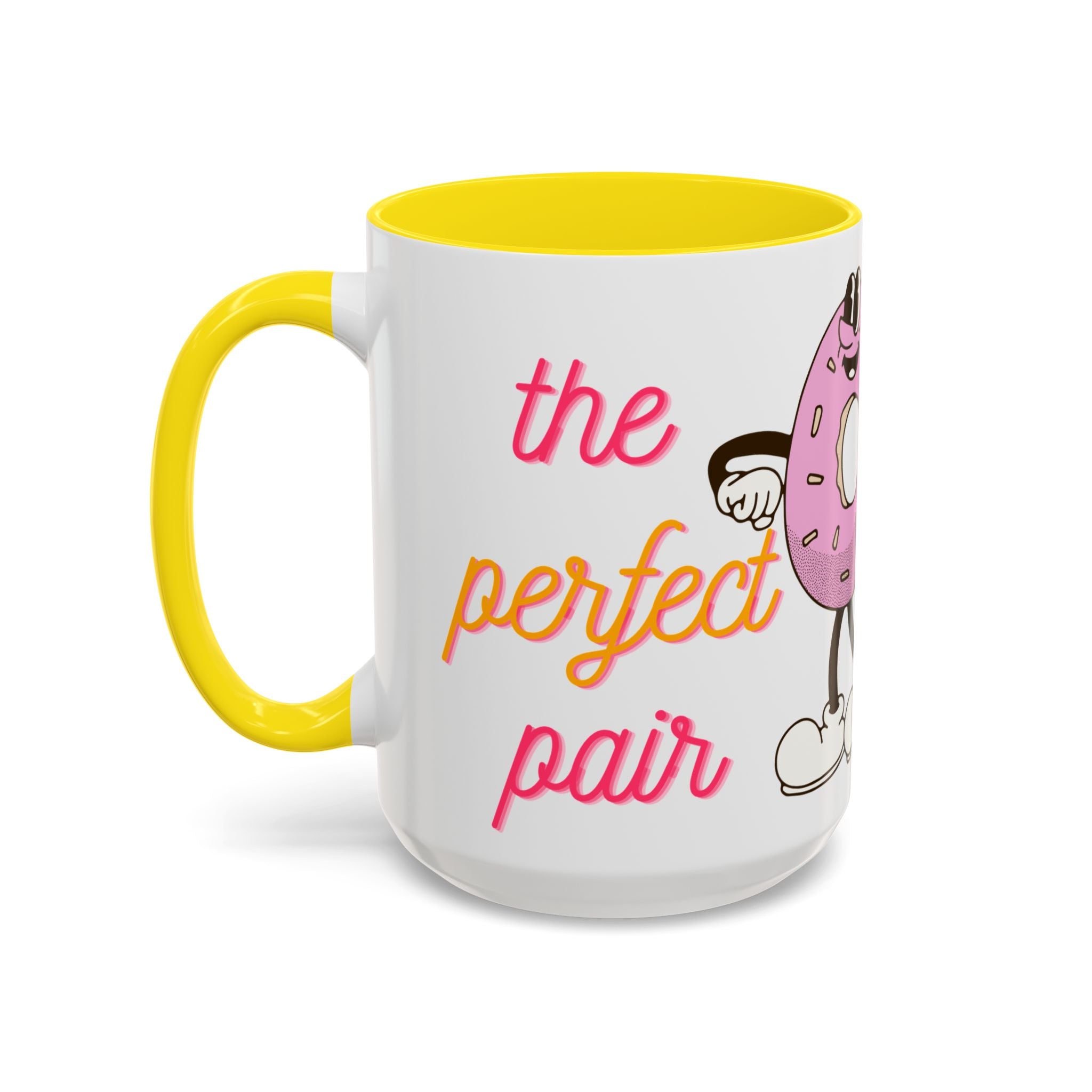 Like Coffee & Donuts Accent Coffee Mug — Cute Donut & Coffee Cup Design (11/15oz)