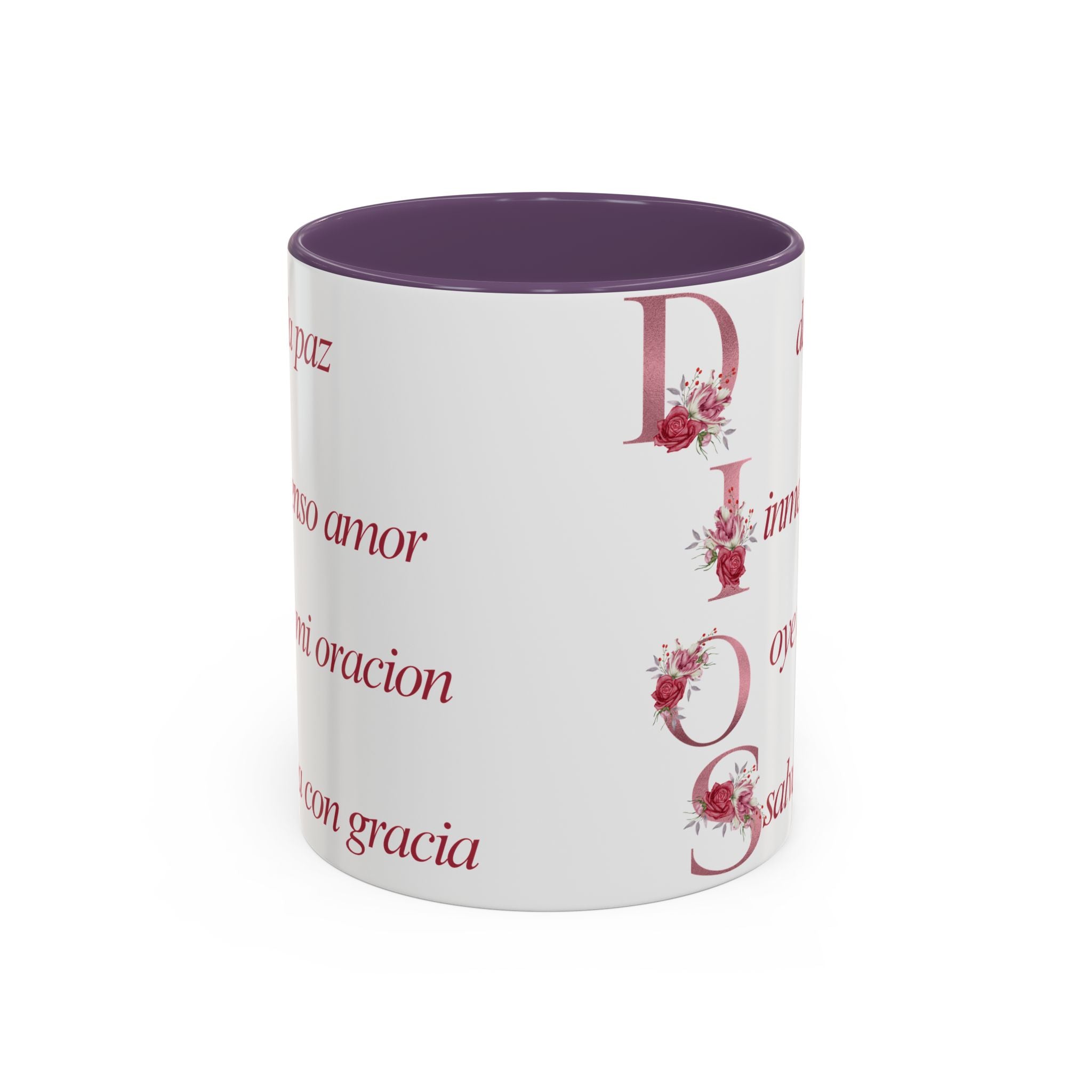 Inspirational Accent Coffee Mug with Floral Design - 11/15oz