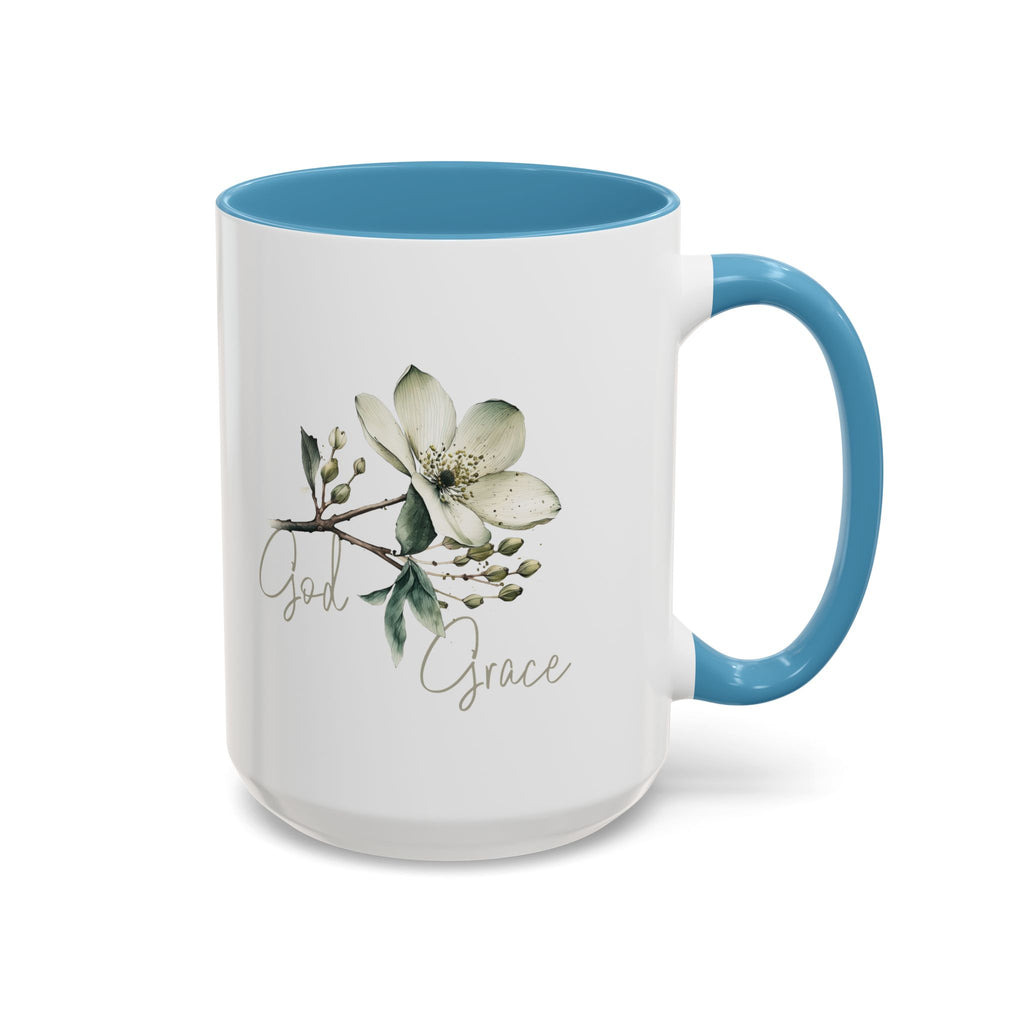 Floral Accent Coffee Mug | God Grace Gift, Nature-Inspired Tea Cup, Inspirational Drinkware for Home, Office, Mother's Day