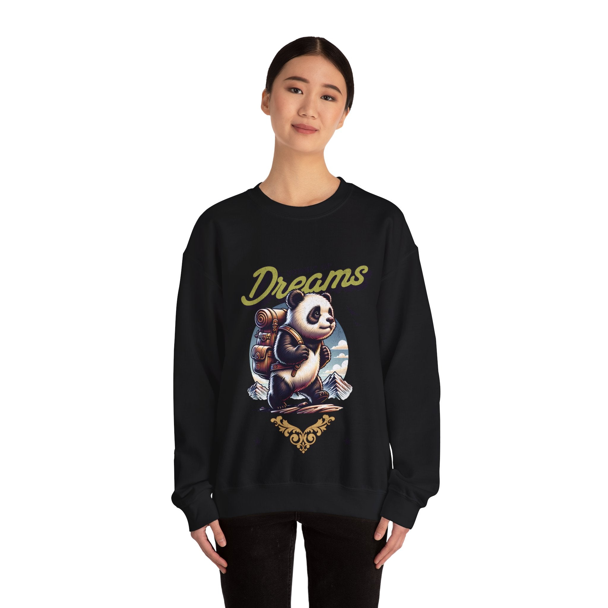 Cozy Panda Adventure Sweatshirt | Summit of Dreams Crewneck for Outdoor Enthusiasts, Gift for Nature Lovers, Unisex Sweatshirt