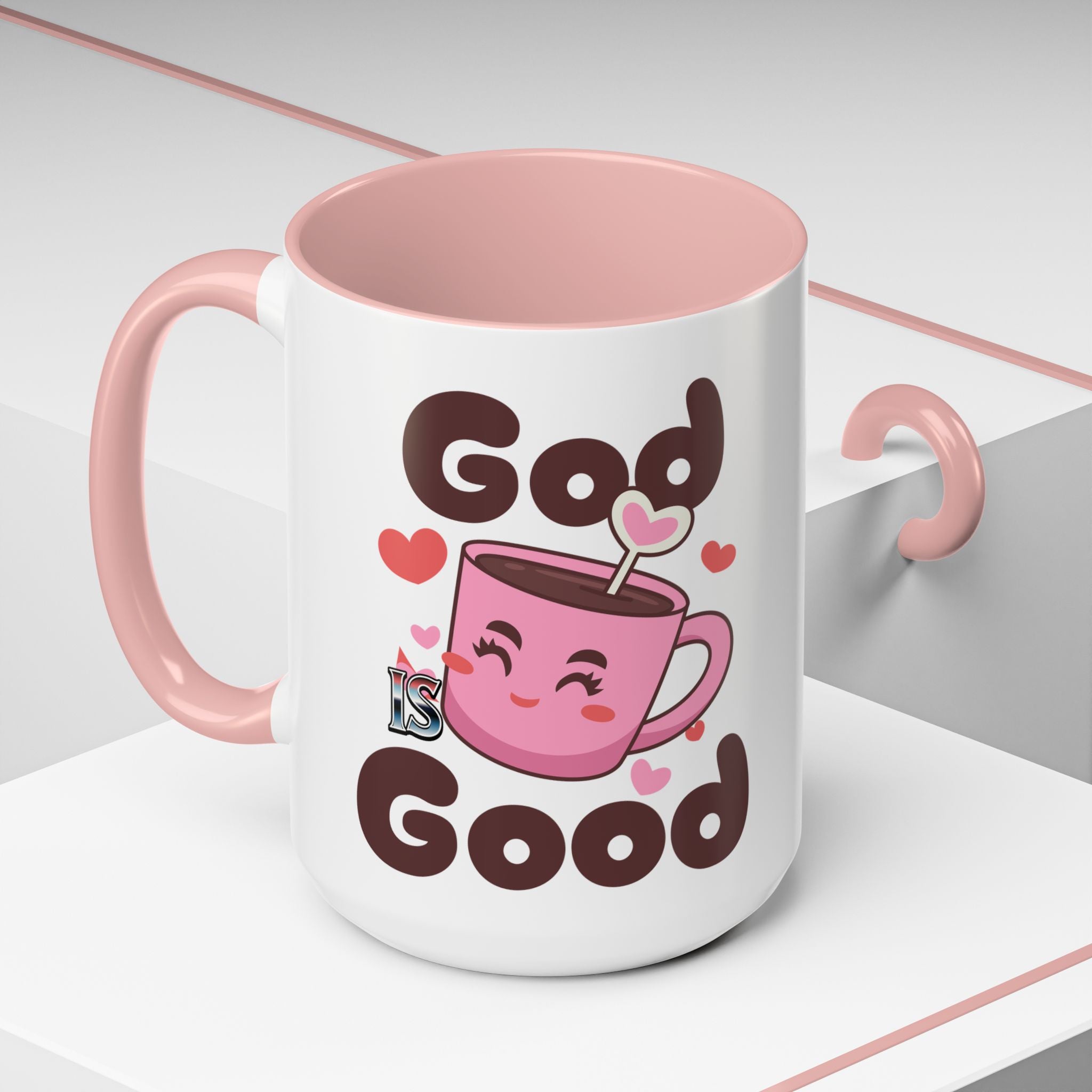Cute God is Good Coffee Mug | Love Inspired Drinkware for Coffee Lovers, Gift for Friends, Anniversaries, Home Decor, Faith-Based Gifts