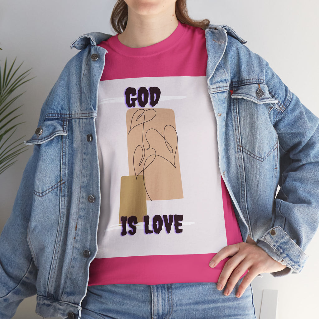 God Is Love Unisex Heavy Cotton Tee, Inspirational T-Shirt, Faith-Based Apparel, Christian Gift, Everyday Wear