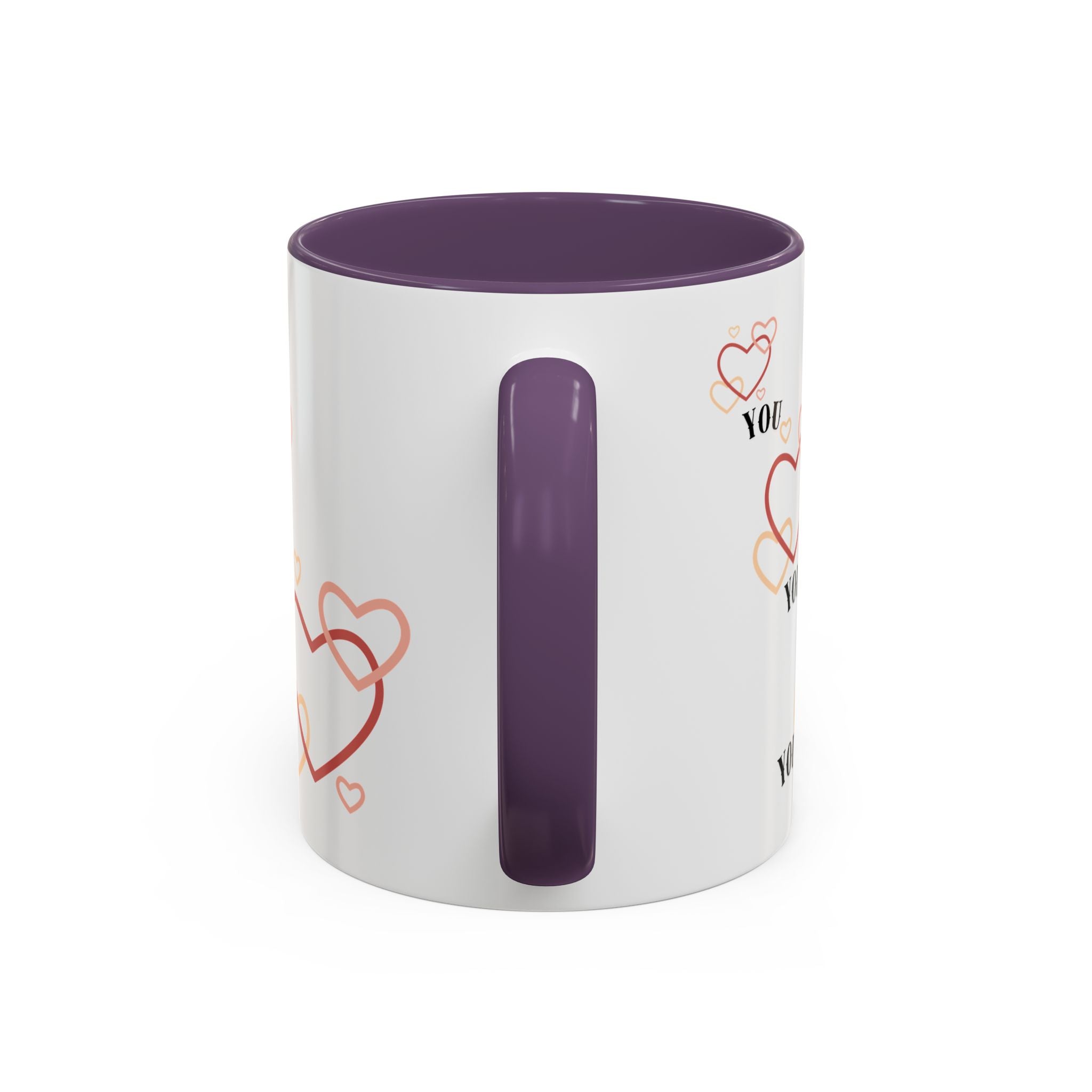 Love You Accent Coffee Mug, Valentine's Day Gift, Heart Mug, Cute Coffee Cup, Romantic Beverage Container