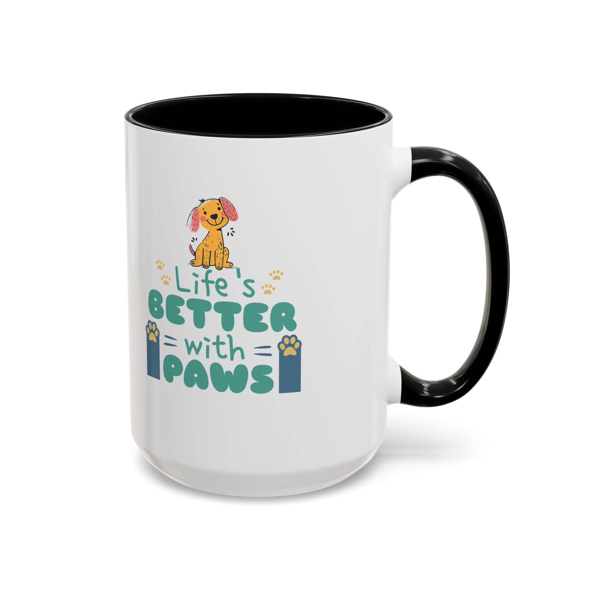 Life's Better with Paws Mug - Pet Lover's Coffee Cup, Dog Themed Gift, Animal Lover Present, Cute Ceramic Mug, Fun Pet Owner Gift