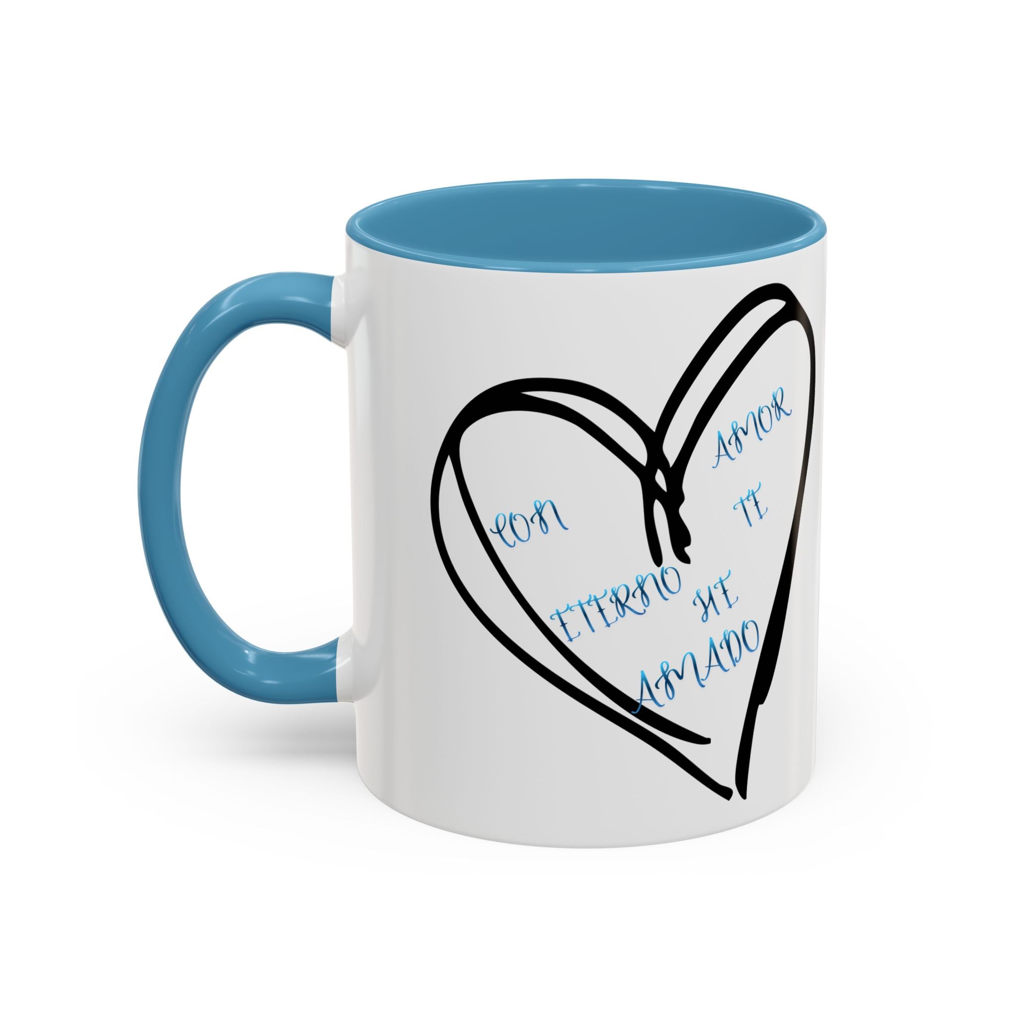 Coffee Mug - Hand-Drawn Heart with Spanish 'Por Amor Te He Amado' Accent
