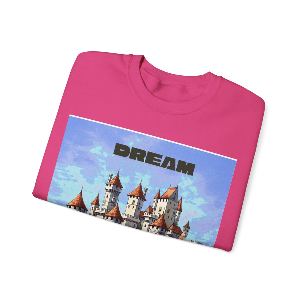 Dreamy Castle Crewneck Sweatshirt, Cozy Graphic Sweatshirt, Unisex Pullover, Pastel Art Apparel, Fantasy Sweatshirt