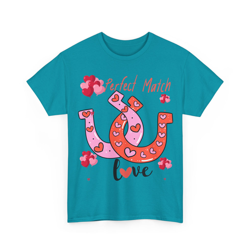 Perfect Match Love T-Shirt — Cute Horseshoe Valentine Tee