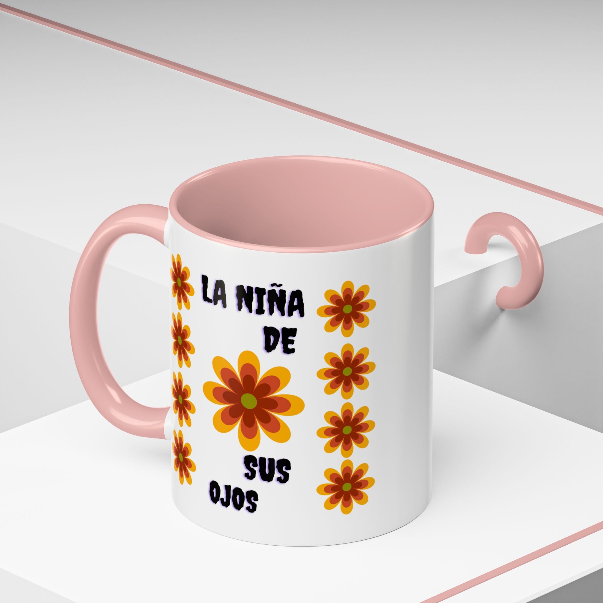 Bright Floral Accent Coffee Mug for Gifts, Home Decor, Coffee Lovers, Spanish Quote, Perfect for Special Occasions