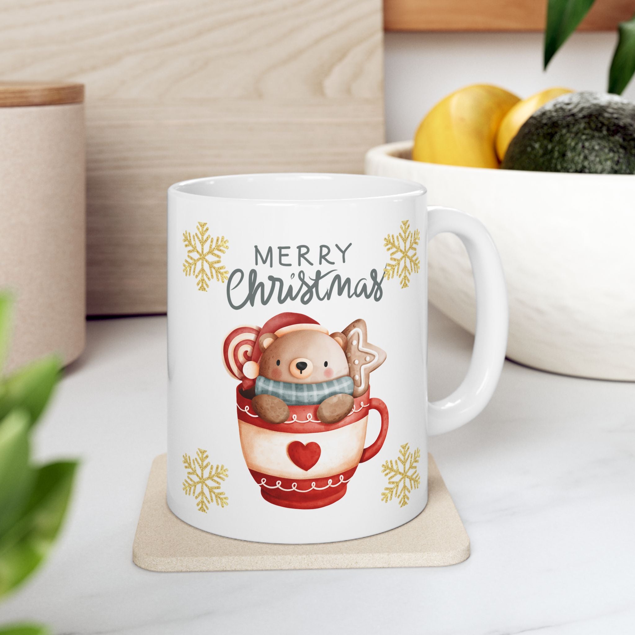 Festive Holiday Ceramic Mug - Perfect for Christmas, Winter, Coffee Lovers, Gift for Him/Her, Hot Chocolate