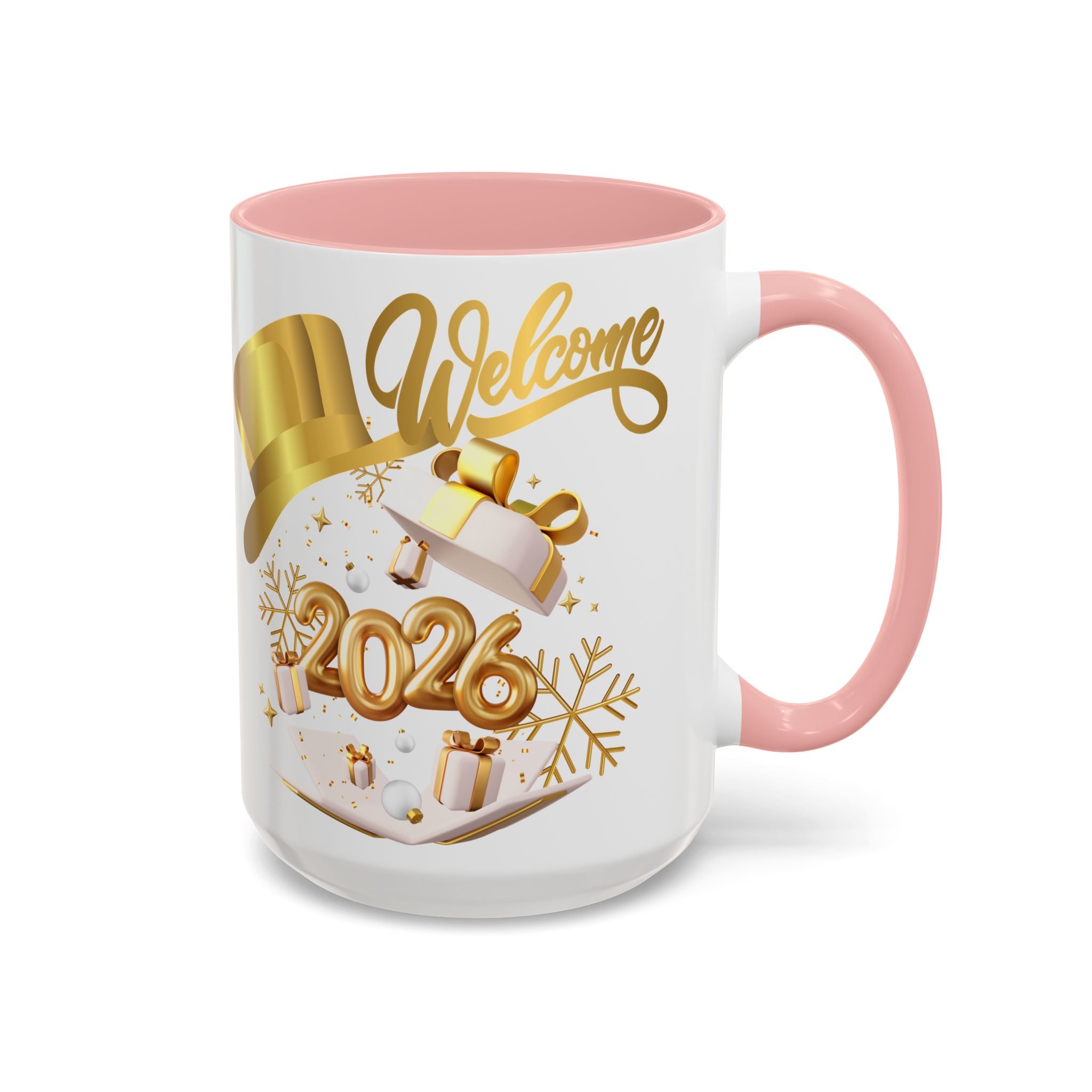 2026 New Year Coffee Mug — "Welcome 2026" Gold Celebration Accent Mug