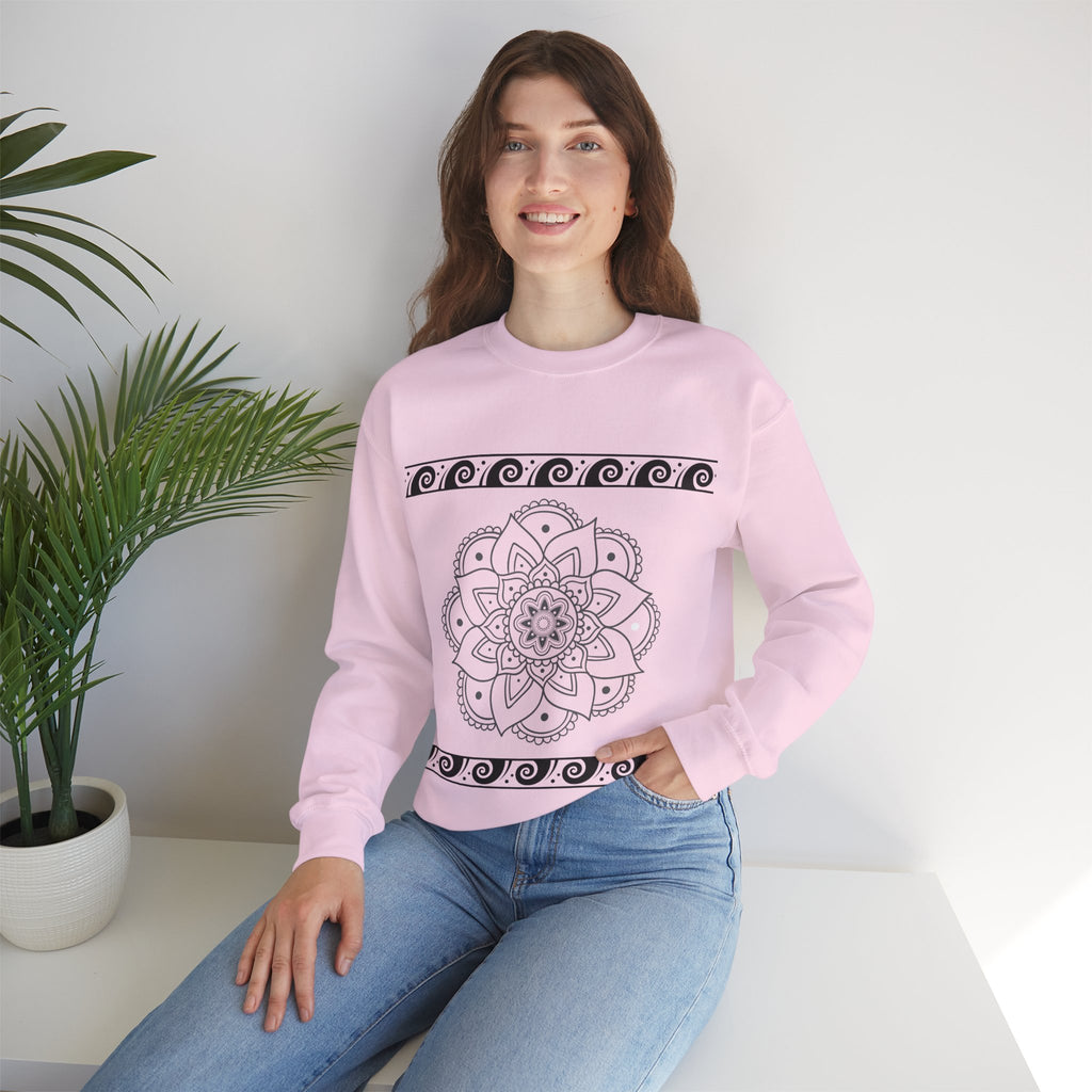 Mandala Design Crewneck Sweatshirt | Cozy Unisex Sweatshirt for Relaxation, Gift for Friends, Everyday Wear, Festival Apparel