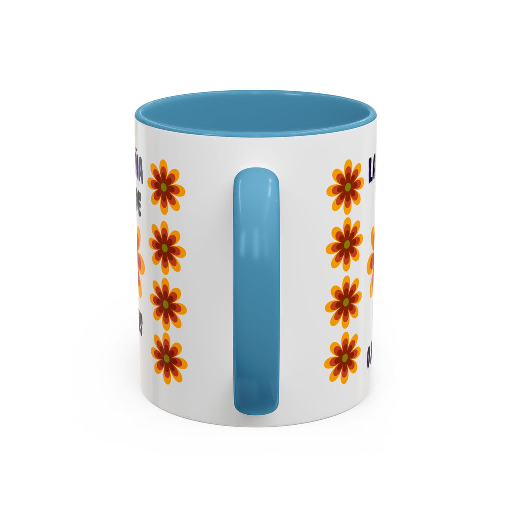 Bright Floral Accent Coffee Mug for Gifts, Home Decor, Coffee Lovers, Spanish Quote, Perfect for Special Occasions