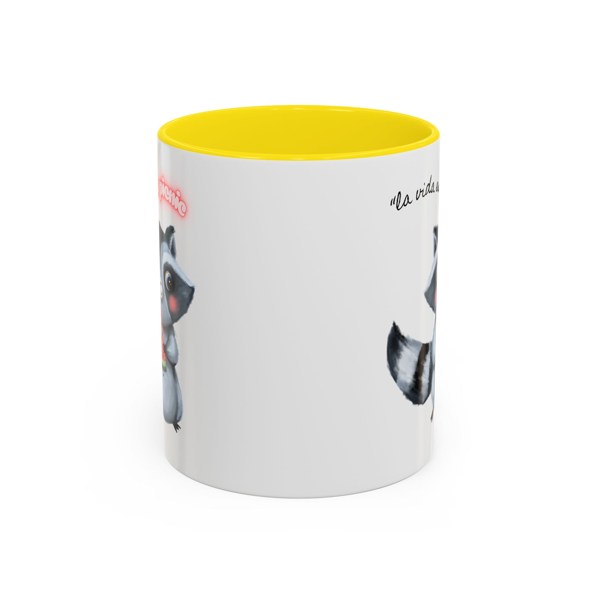 Raccoon-Themed Accent Coffee Mug | Cute Animal Mug for Home, Gift for Coffee Lovers, Nature Lovers, Birthday, Celebrate Life