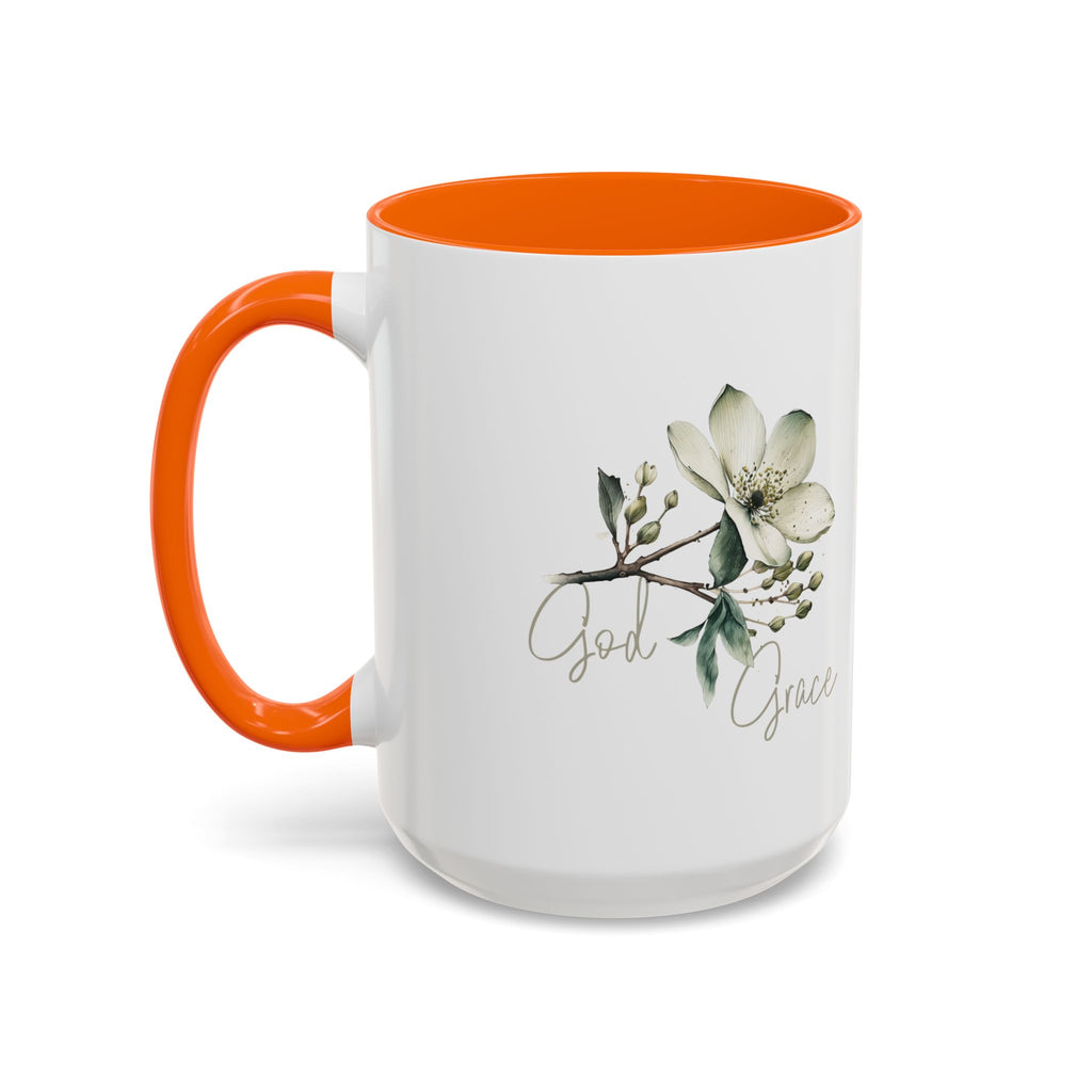 Floral Accent Coffee Mug | God Grace Gift, Nature-Inspired Tea Cup, Inspirational Drinkware for Home, Office, Mother's Day