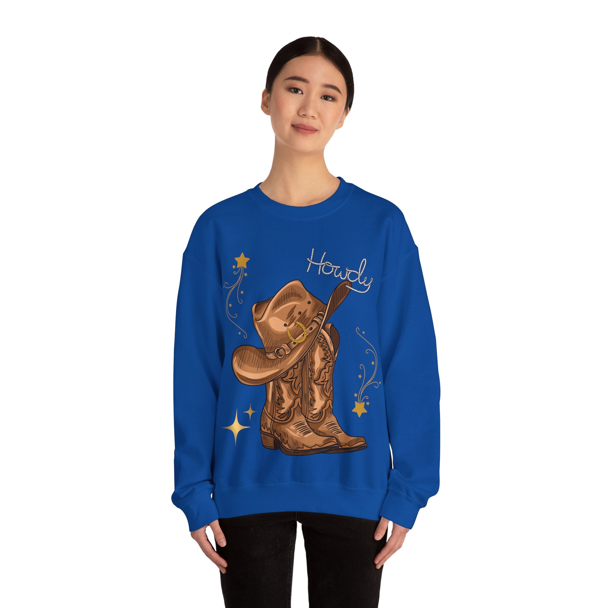 Howdy Cowboy Crewneck Sweatshirt | Unisex Sweatshirt, Western Apparel, Fall Fashion, Gift for Him/Her, Casual Wear
