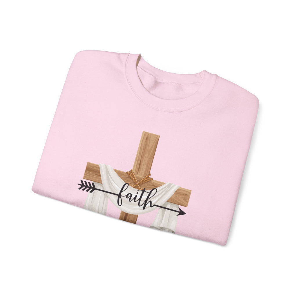 Faith Cross Crewneck Sweatshirt — Easter Lily Christian Pullover