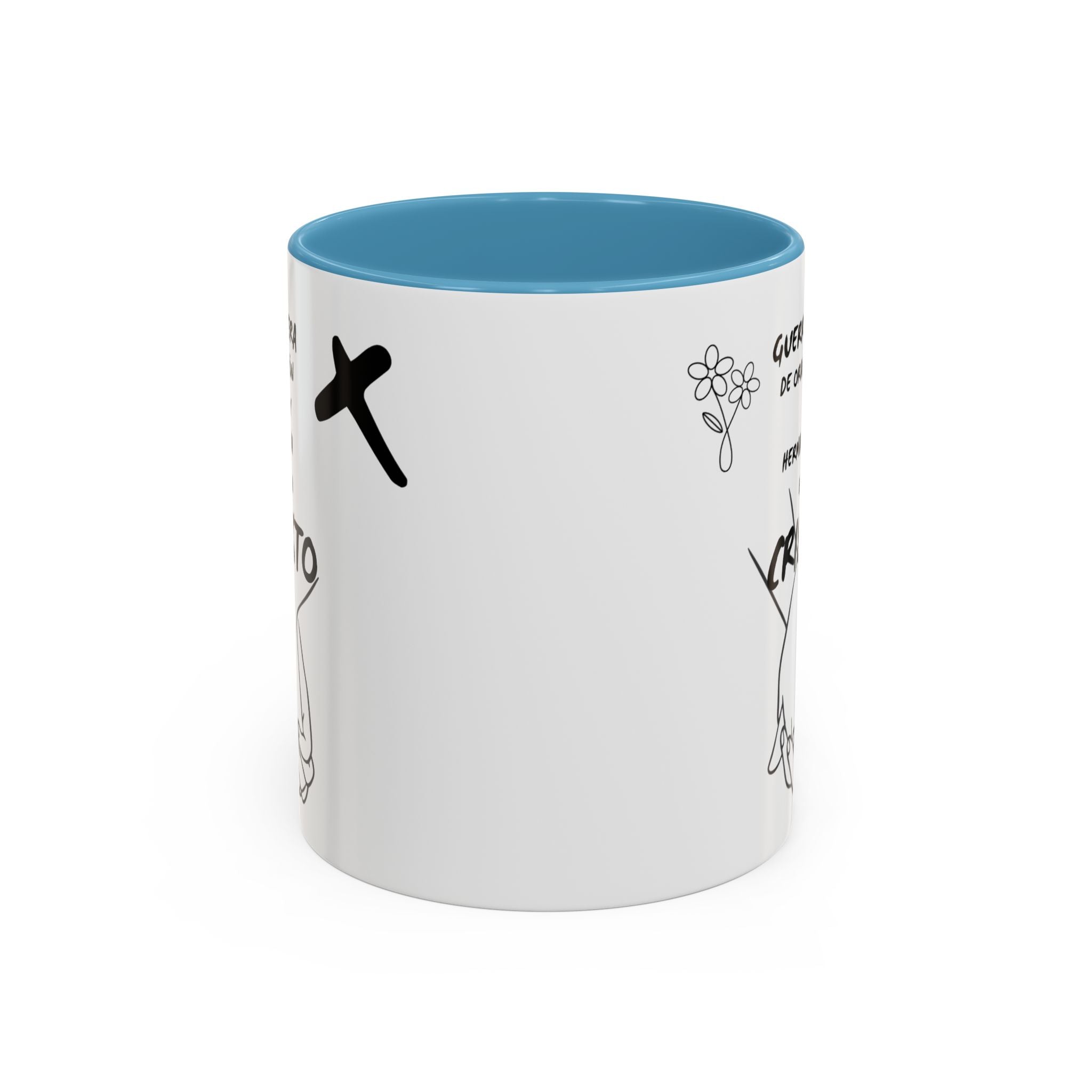 Christian Prayer Warrior Mug — "Guerrera de Oración y Hermana en Cristo" Accent Coffee Cup (11/15oz)