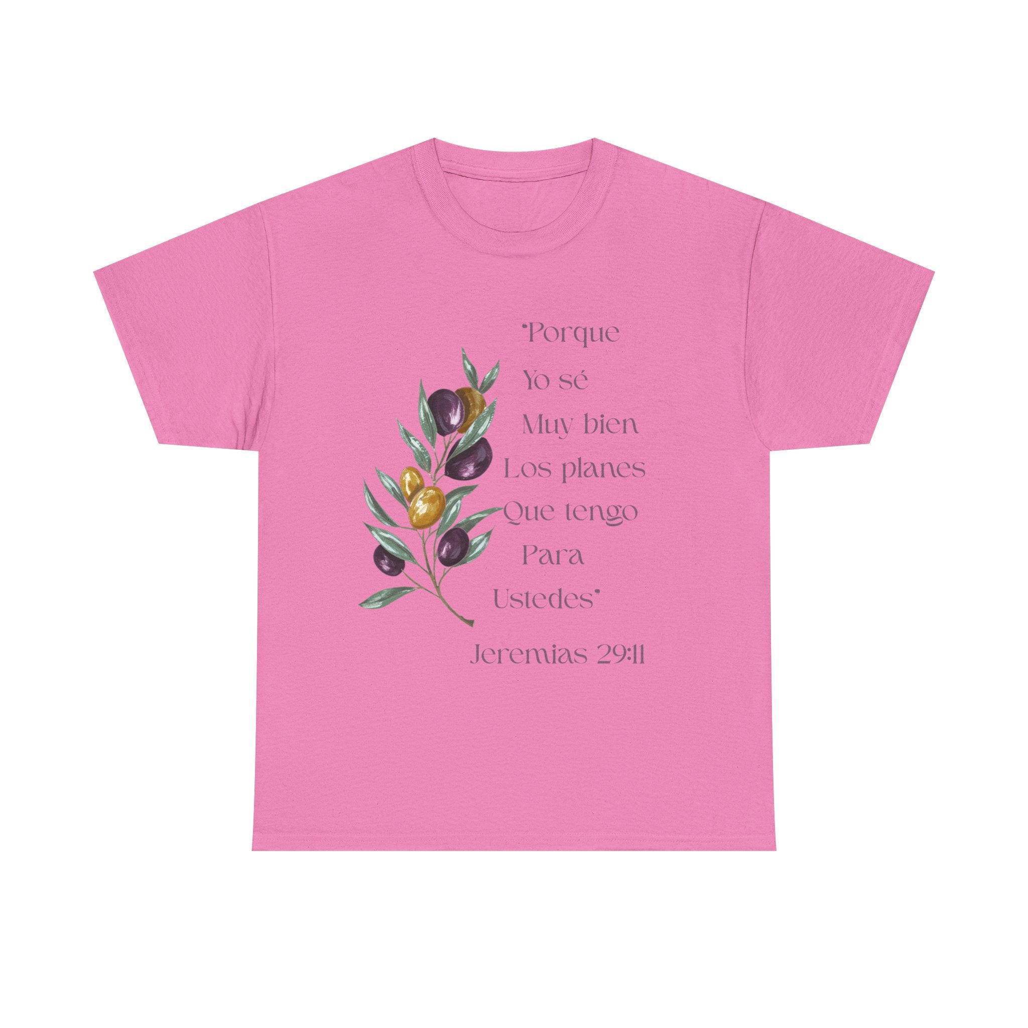 Olive Branch Scripture Tee — Jeremías 29:11 Spanish Floral Bible Verse T-Shirt