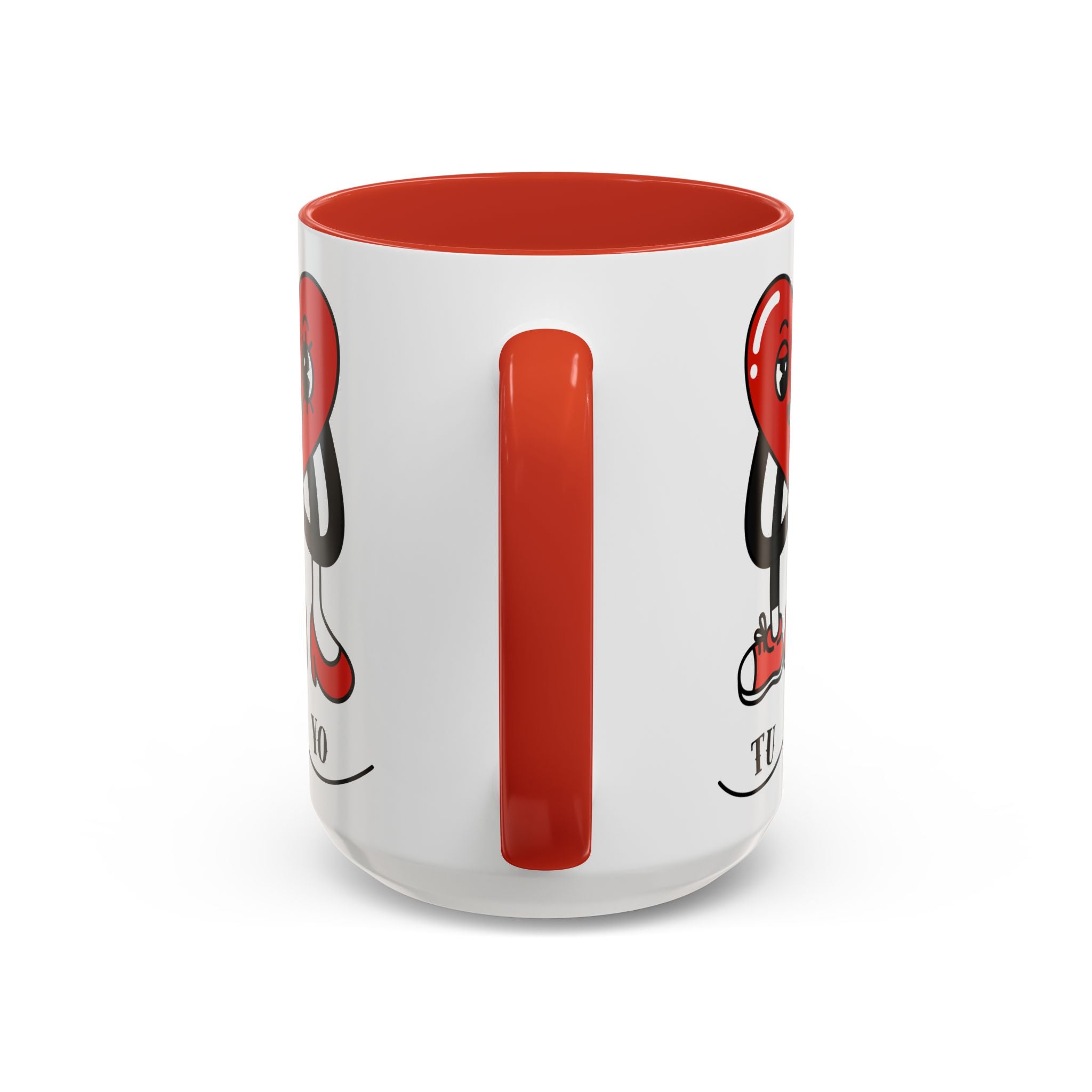 Valentine Heart Couple Coffee Mug – "Tu y Yo" Cute Romantic Accent Mug
