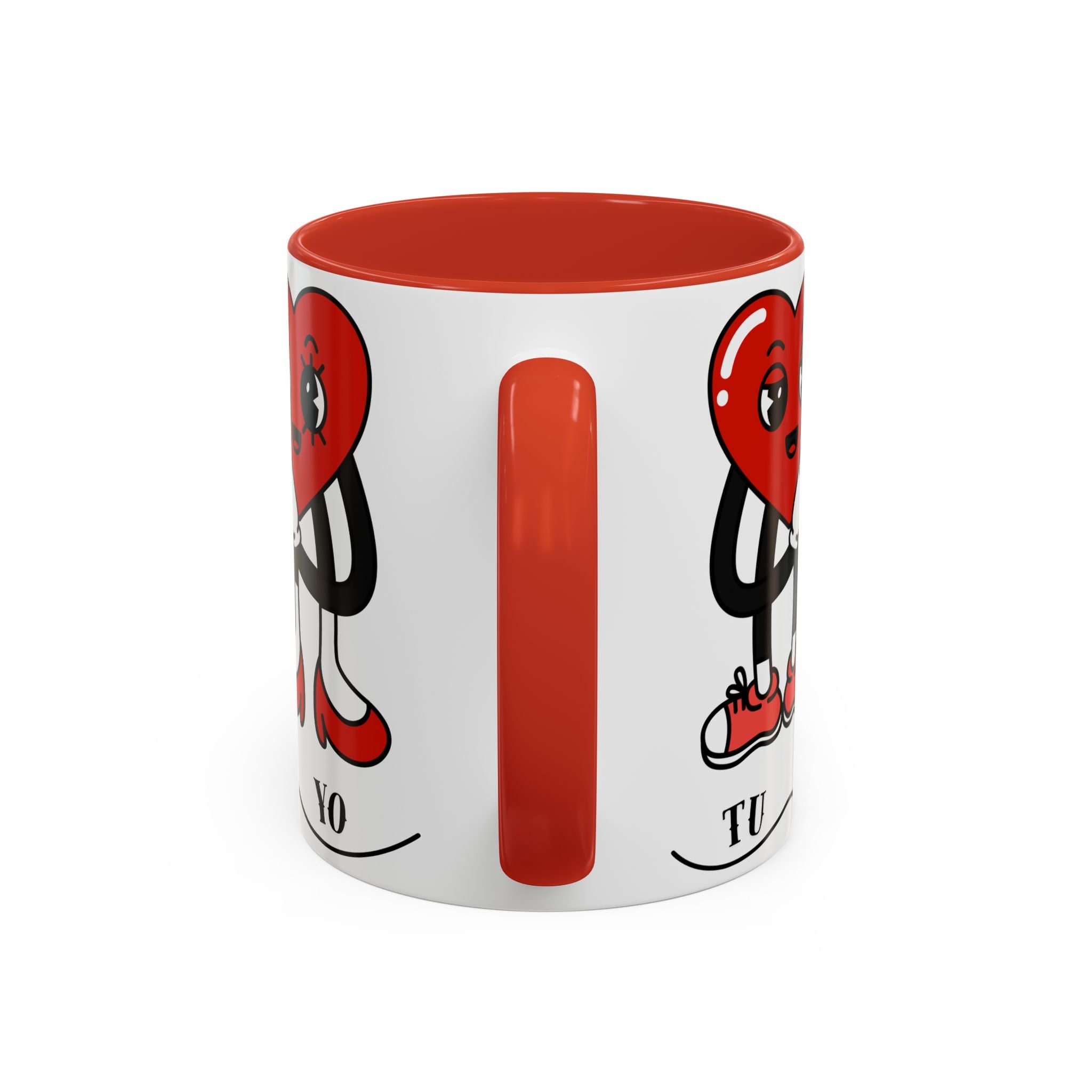 Valentine Heart Couple Coffee Mug – "Tu y Yo" Cute Romantic Accent Mug