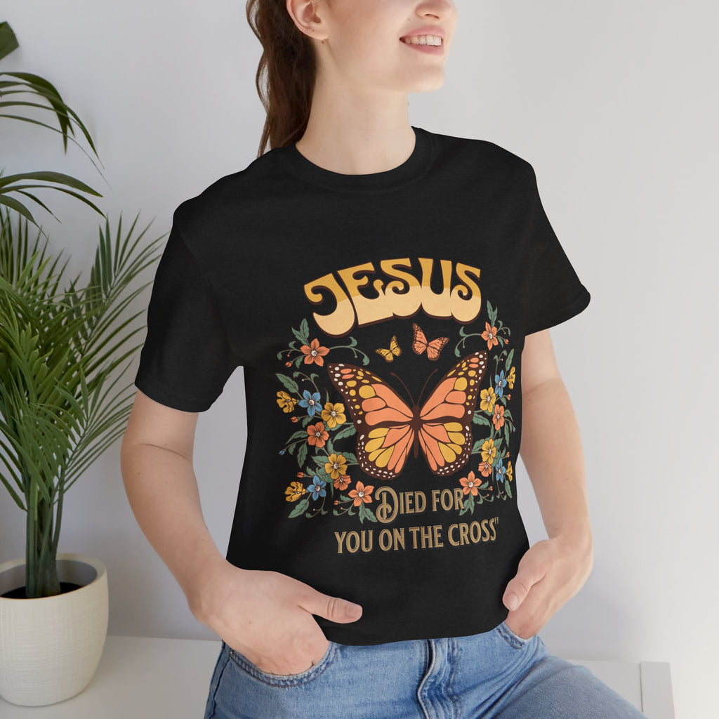 Jesus Butterfly Tee, Vintage Inspired Christian Unisex T-Shirt, Faith Apparel, Religious Gift, Casual Wear