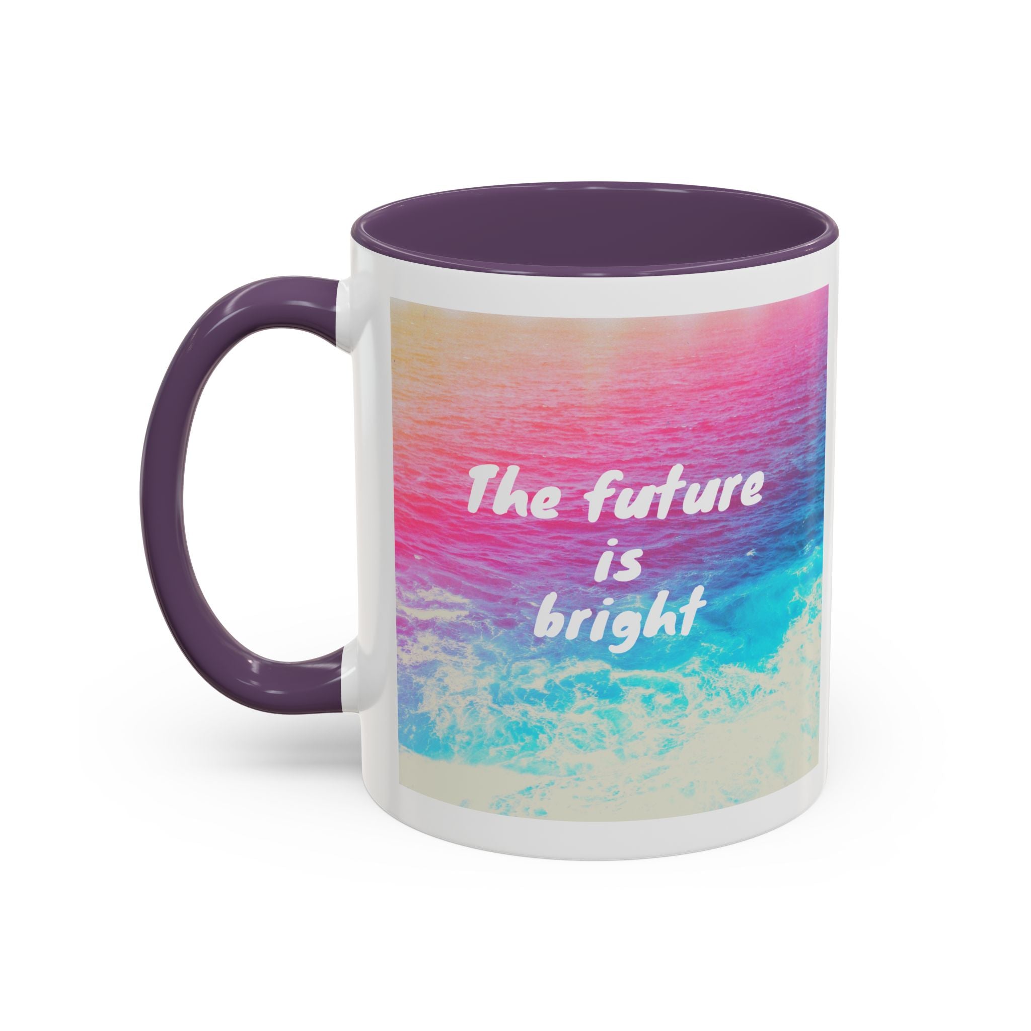 Ocean Background Future Is Bright Accent Coffee Mug (11, 15oz)