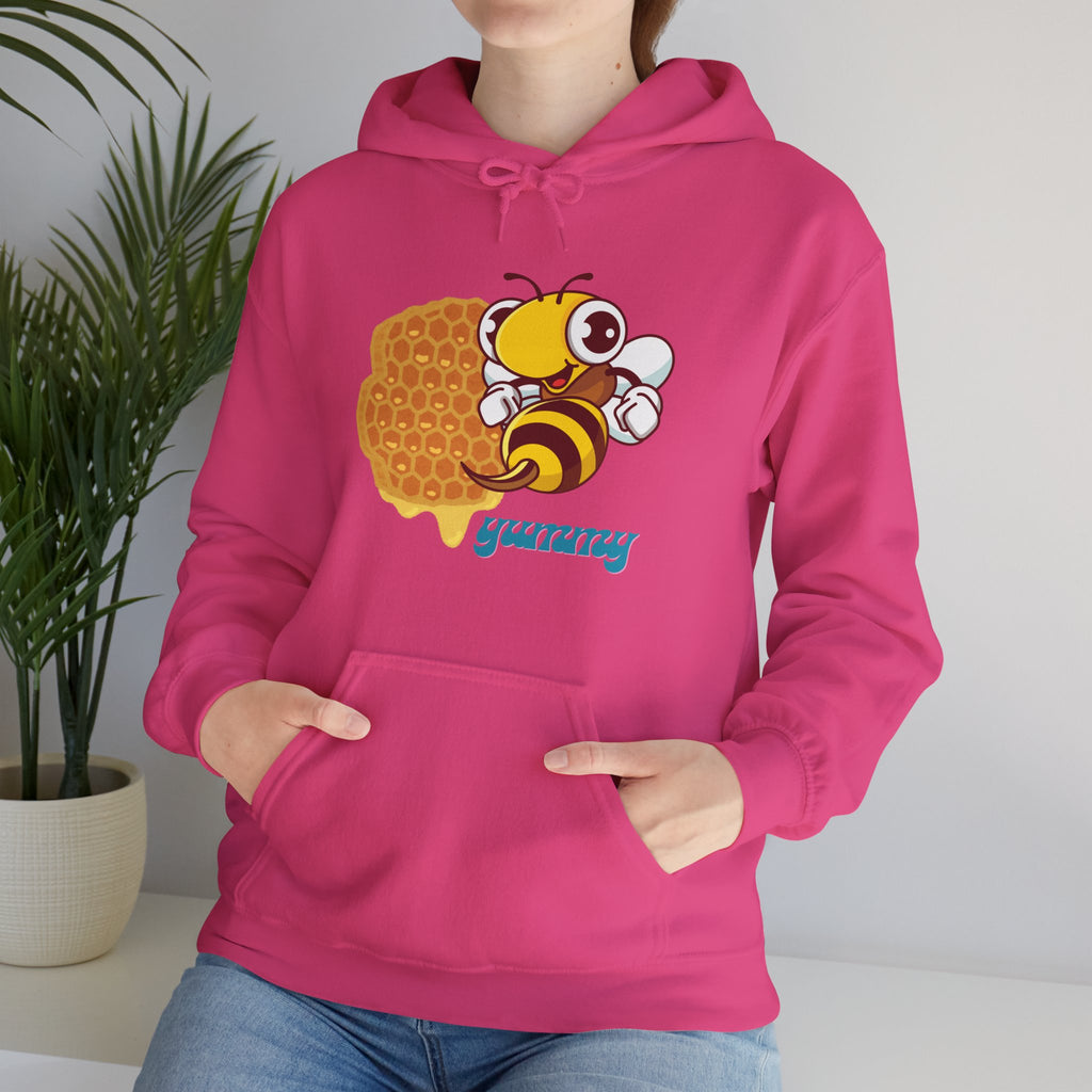 Cute Bee & Waffle Hoodie, Yummy Food Sweatshirt, Unisex Gift for Food Lovers, Cozy Casual Wear, Great for Birthdays & Celebrations