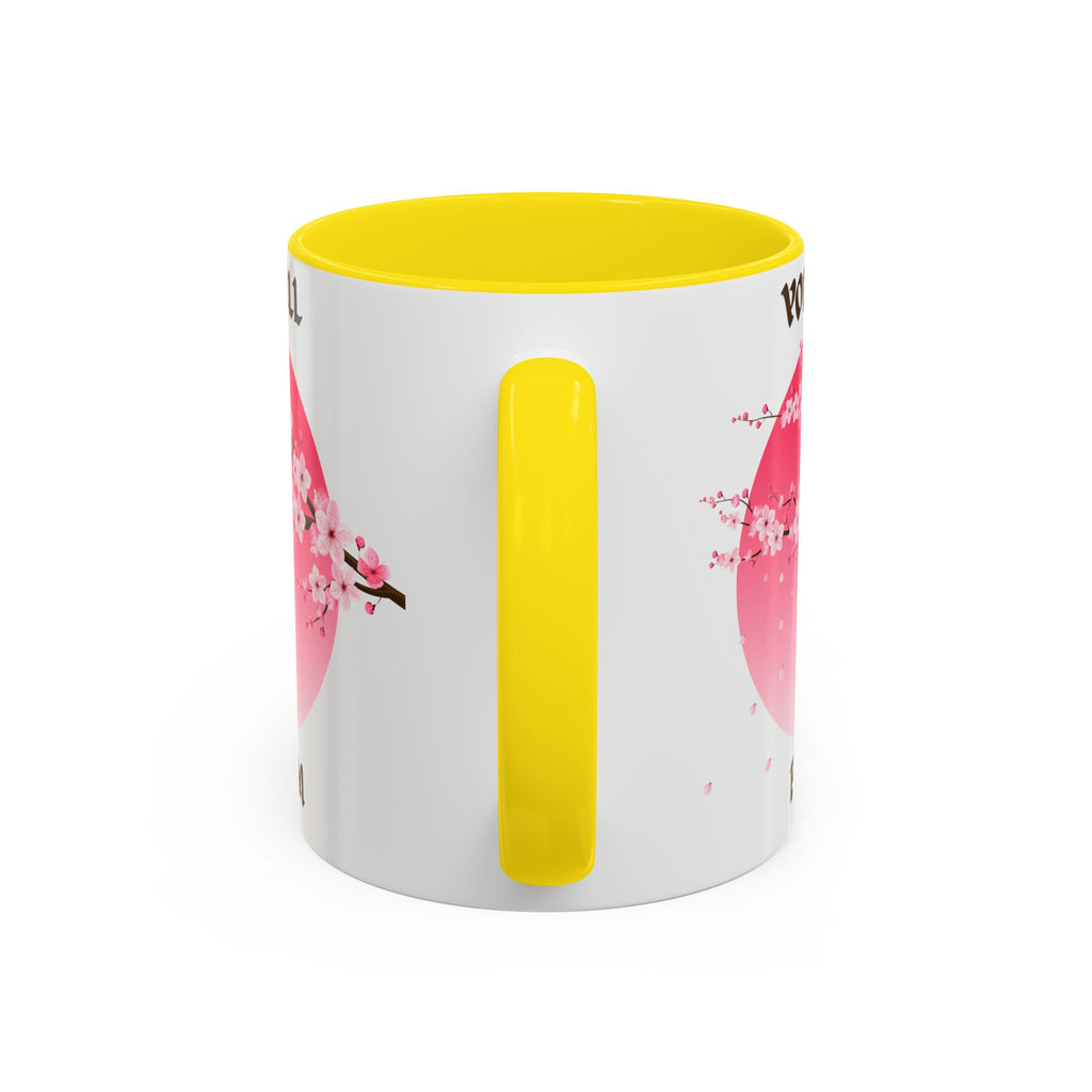 You Will Bloom Accent Coffee Mug — Cherry Blossom Inspirational 11/15oz