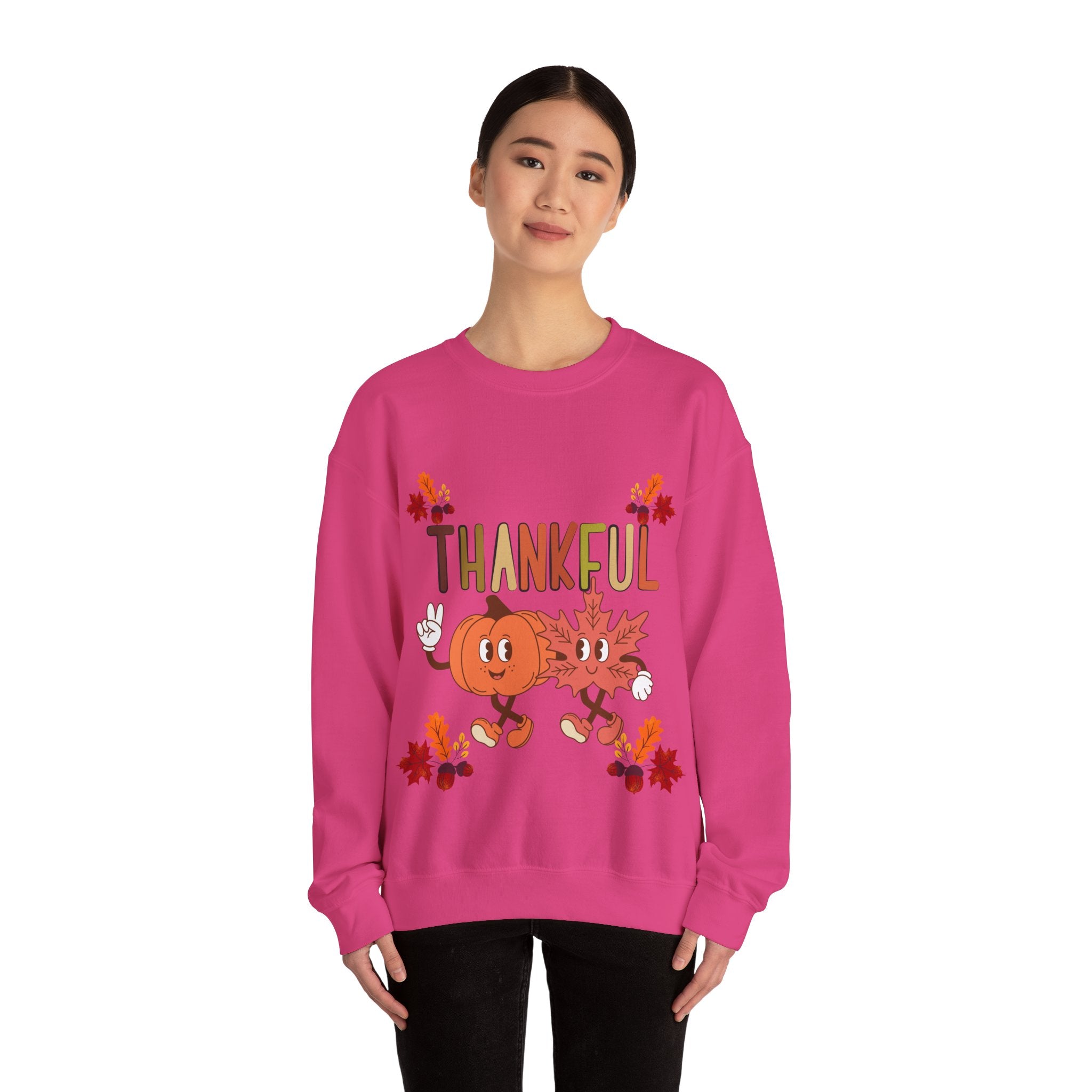 Thankful Autumn Crewneck Sweatshirt, Cozy Fall Sweater, Unisex Sweatshirt, Thanksgiving Gift, Cute Seasonal Apparel