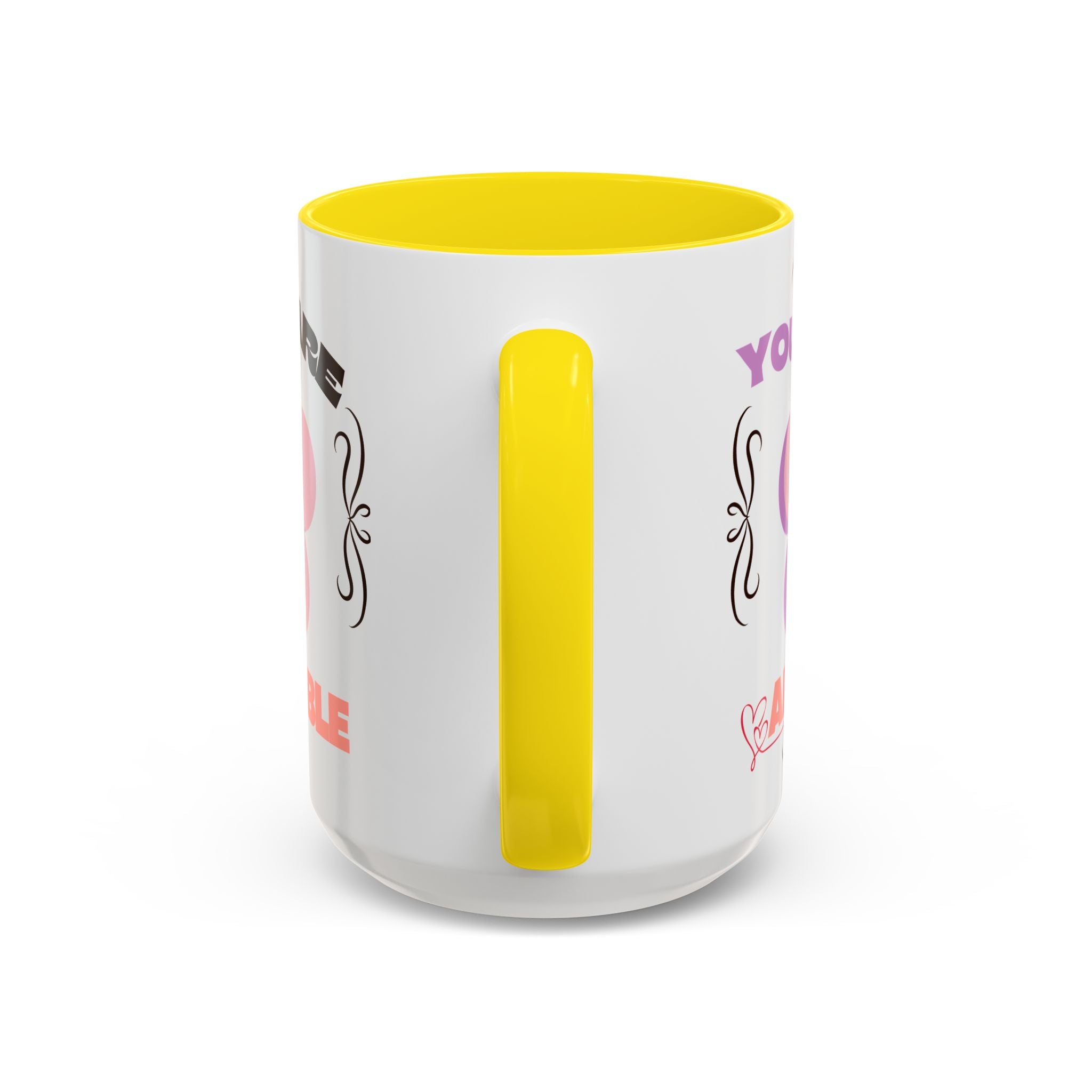 You Are Adorable Coffee Mug — Cute Pink Flower Accent Mug (11/15oz)