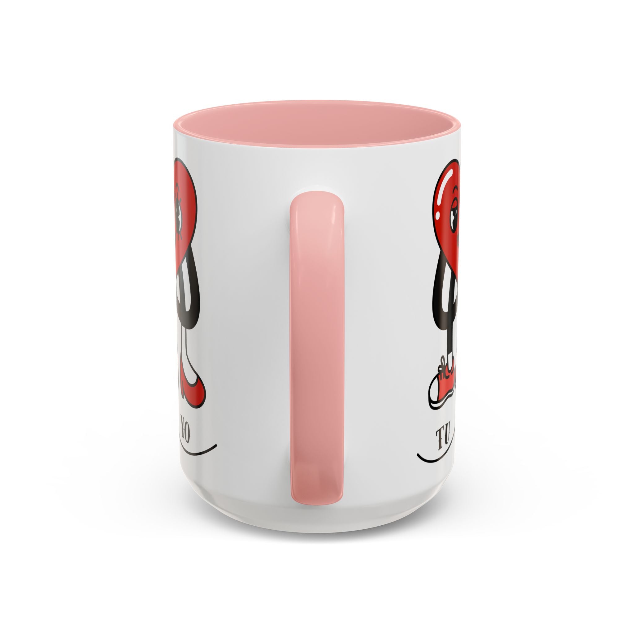 Valentine Heart Couple Coffee Mug – "Tu y Yo" Cute Romantic Accent Mug