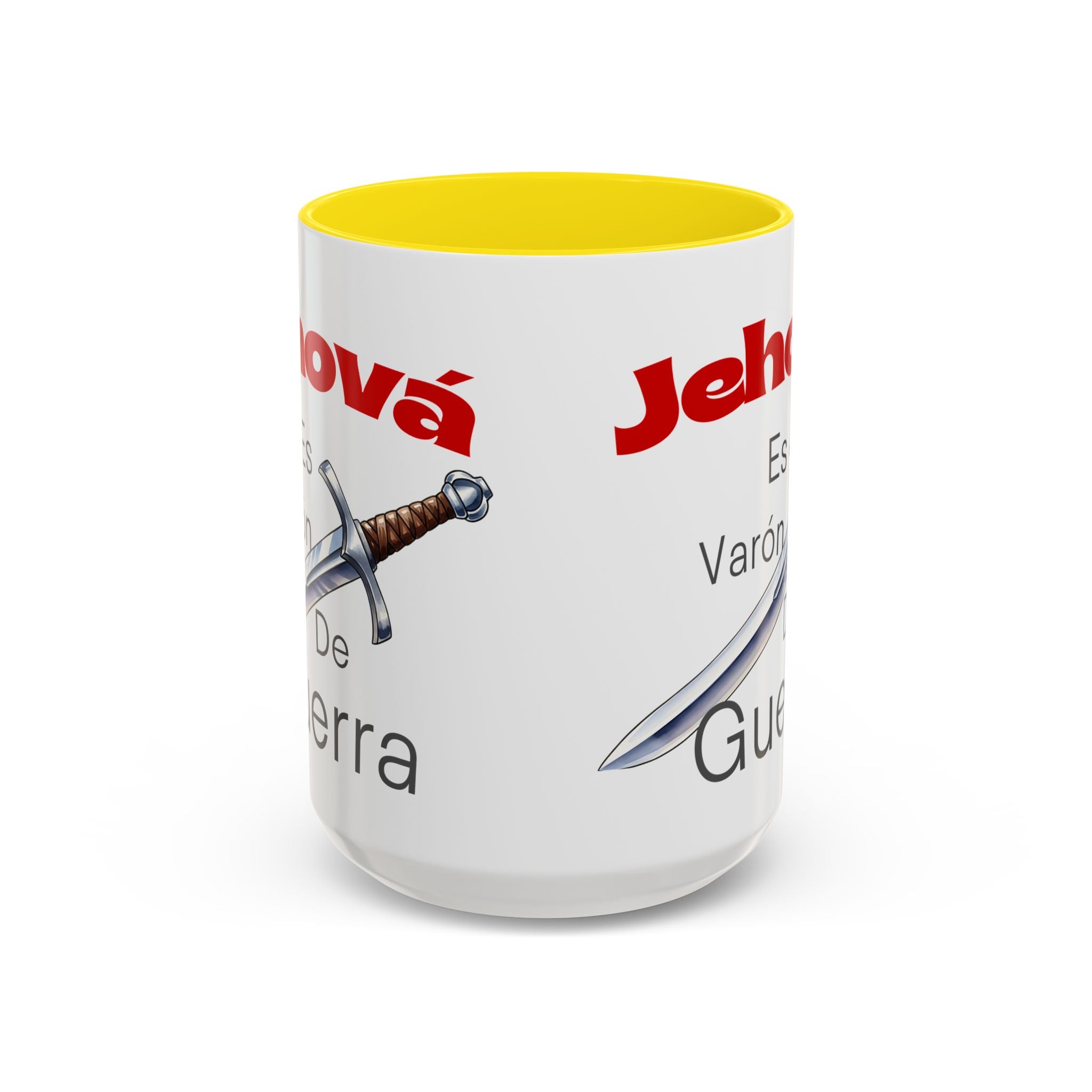 Jehovah Es Varón de Guerra Coffee Mug — Spanish Faith Sword Accent Mug (11/15oz)