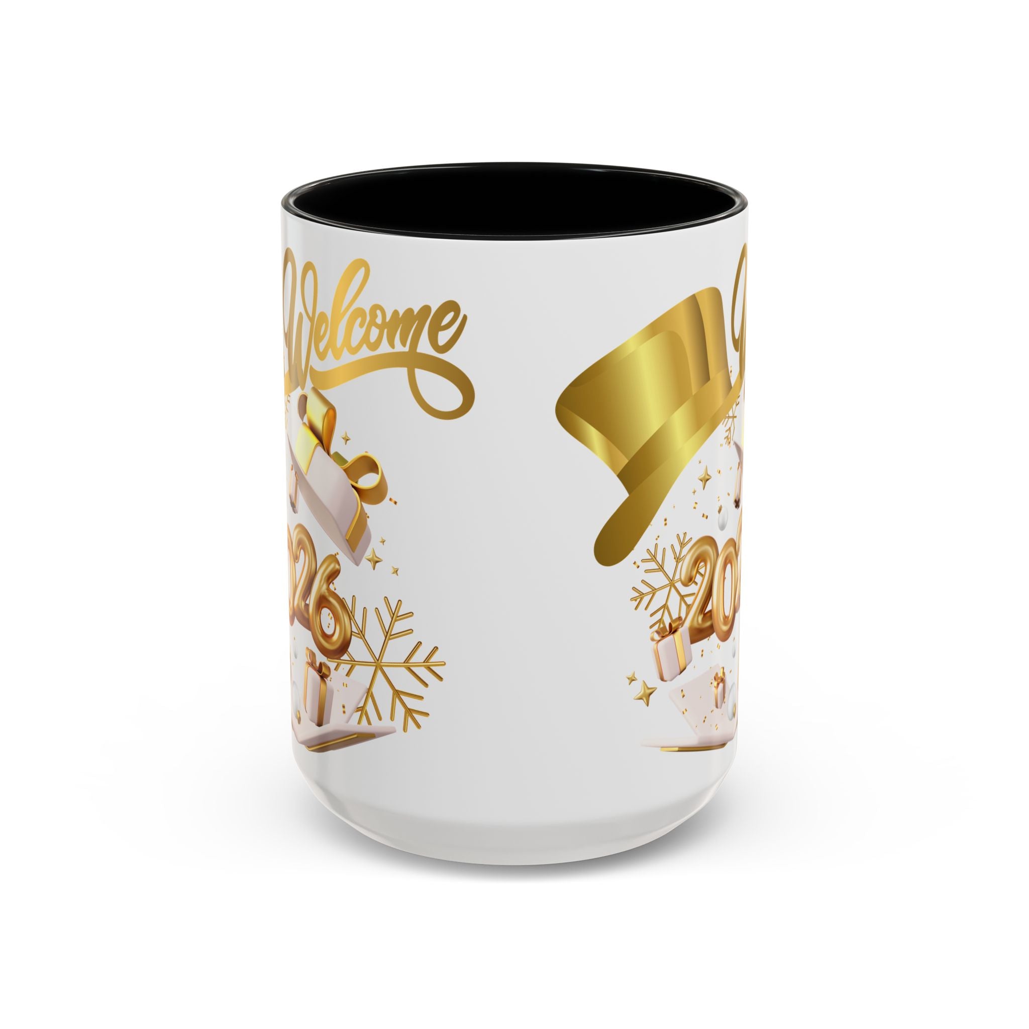 2026 New Year Coffee Mug — "Welcome 2026" Gold Celebration Accent Mug