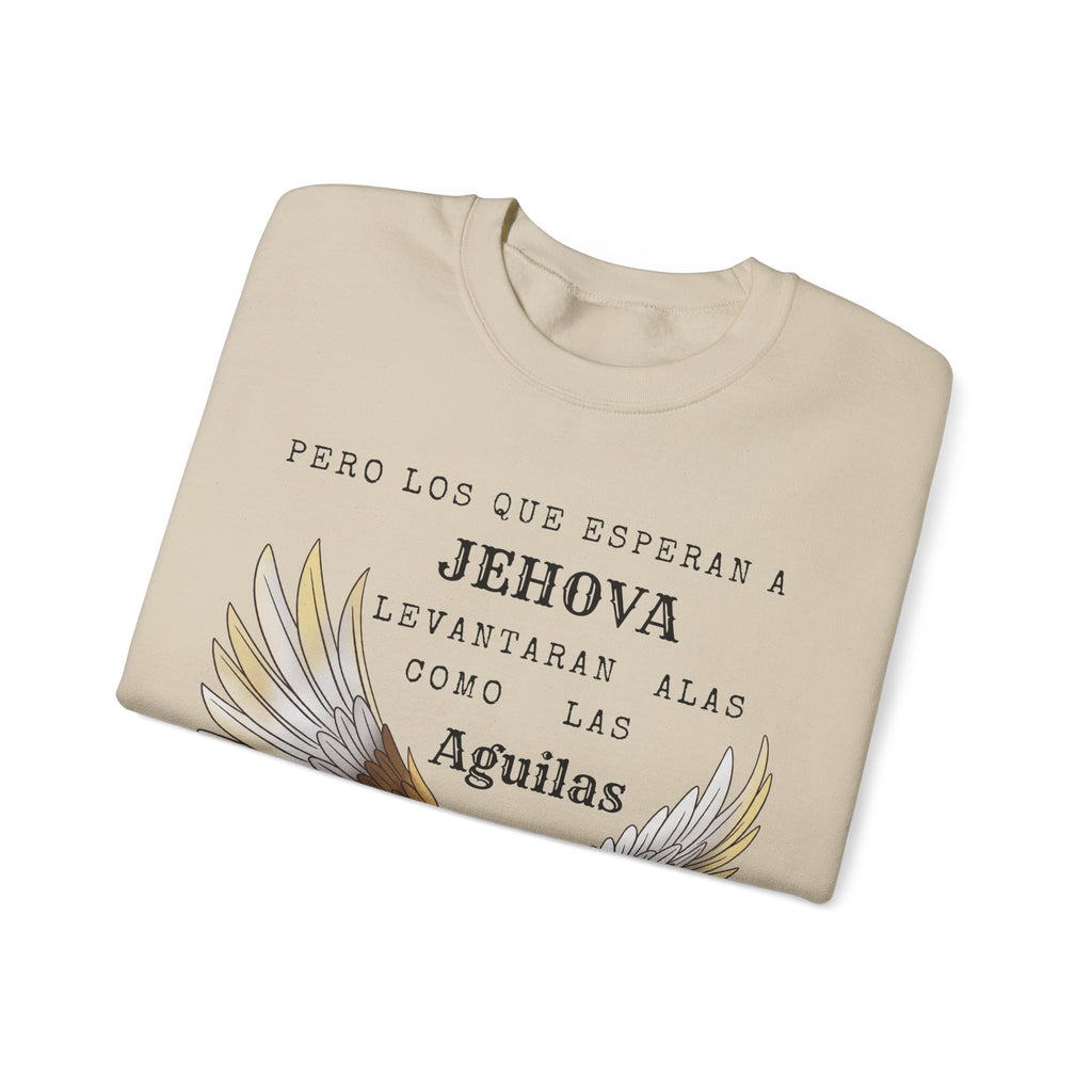 Isaías 40:31 Eagle Sweatshirt — "Pero los que esperan a Jehová" Spanish Christian Crewneck