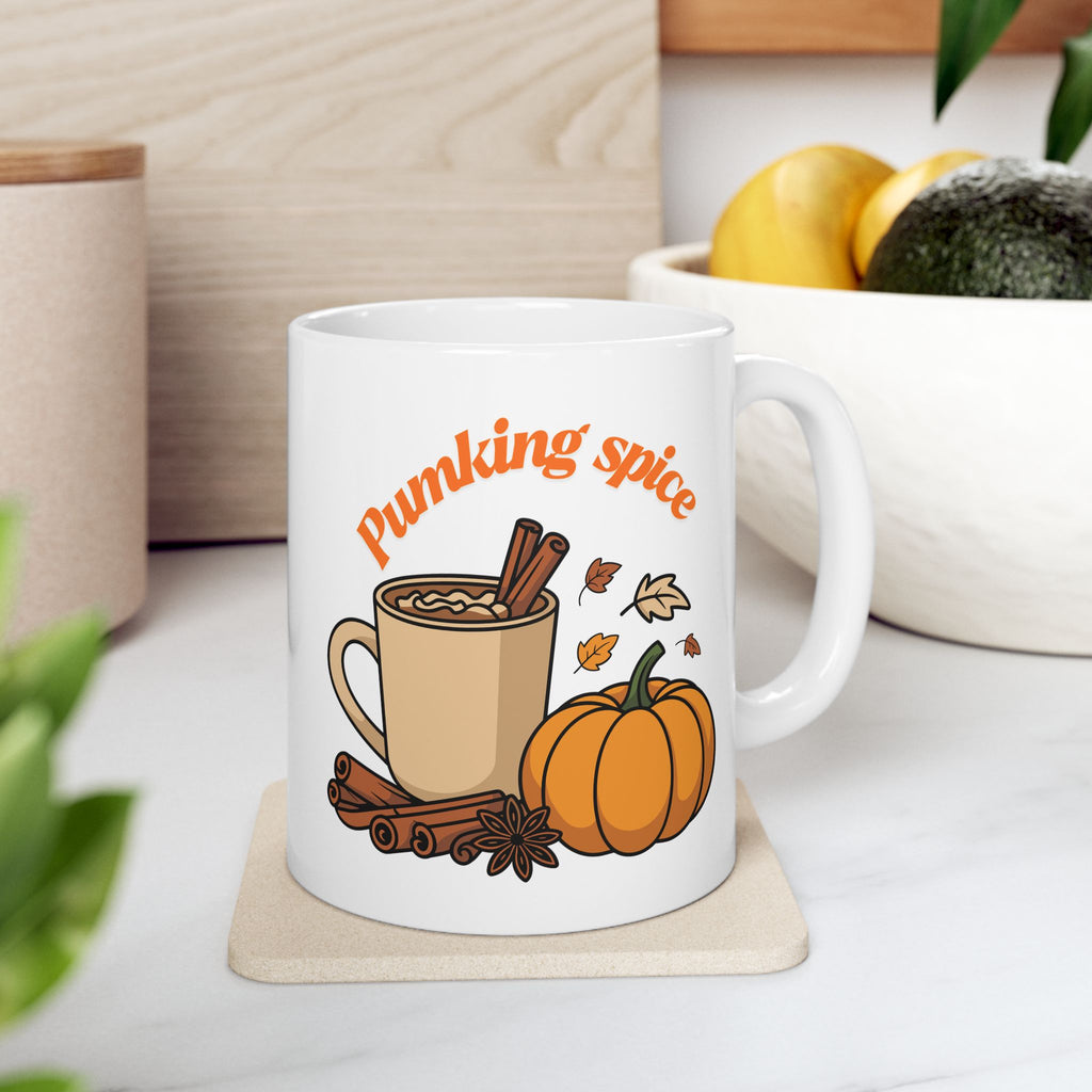 Fall Pumpkin Spice Ceramic Mug | Cozy Autumn Mug, Coffee Lover Gift, Home Decor, Fall Decor, Seasonal Drinkware