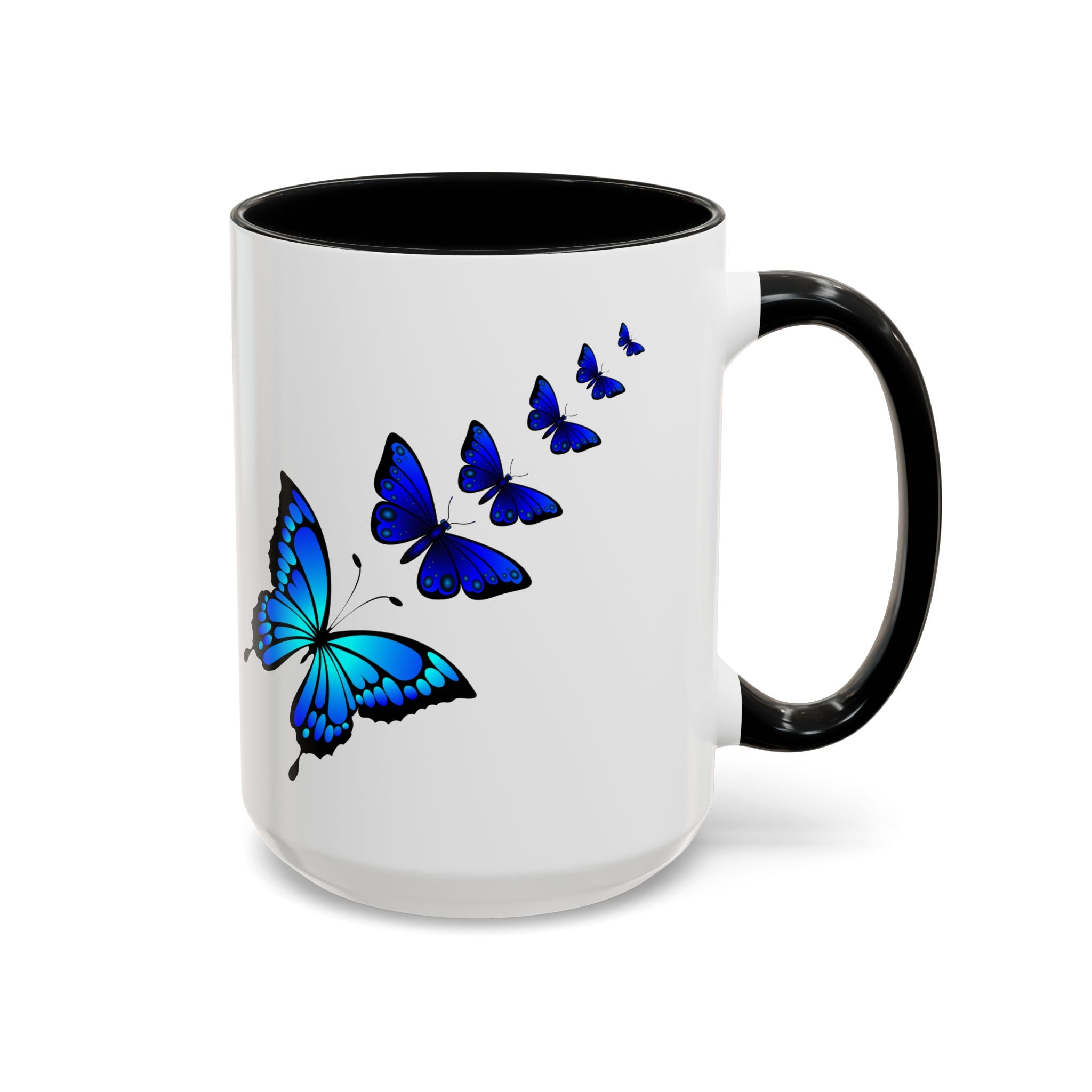 Butterfly Accent Coffee Mug | Colorful Butterfly Design | Perfect Gift for Nature Lovers | Home & Office Decor | 11oz & 15oz