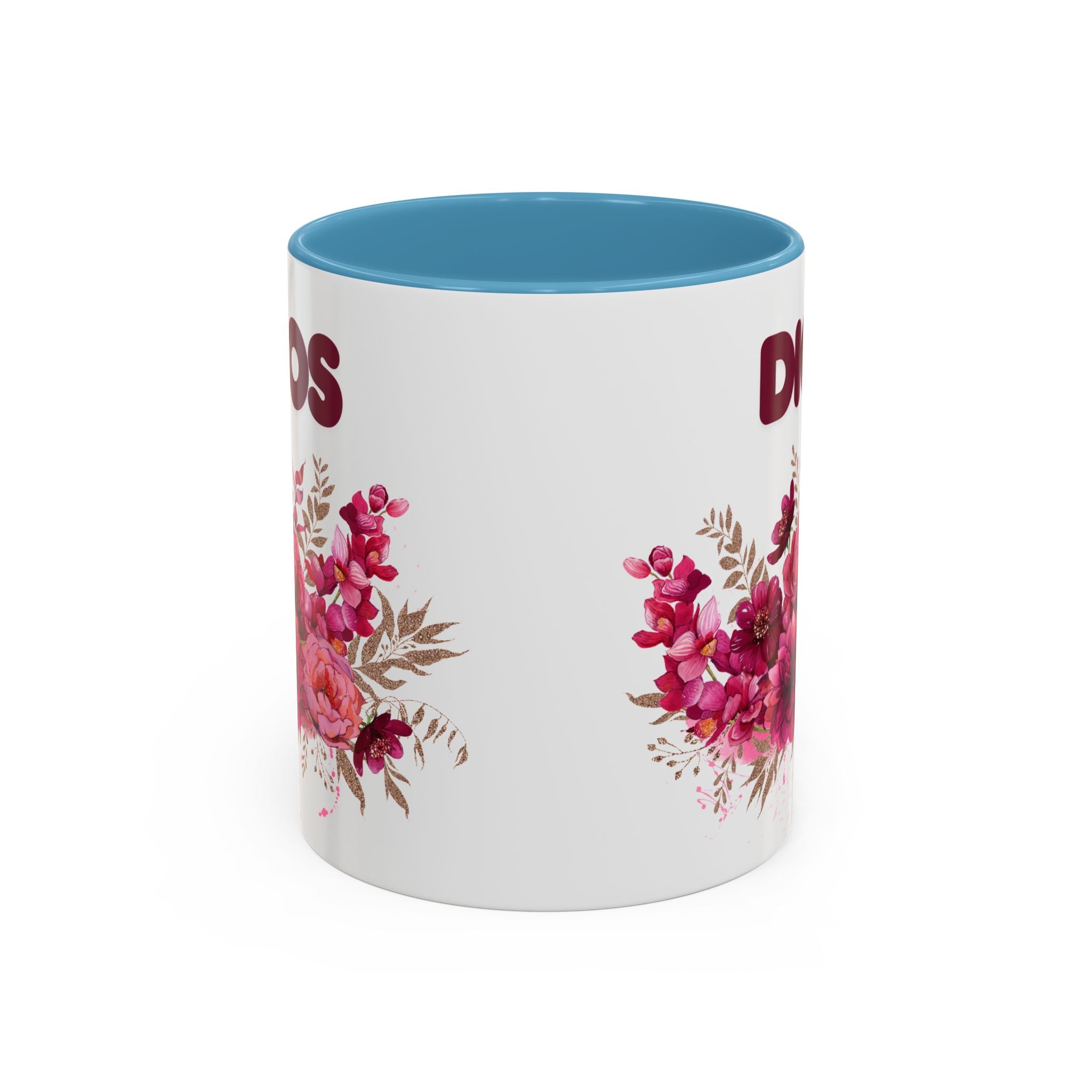 Dios Floral Accent Coffee Mug — 11/15oz Inspirational Christian Tea Cup