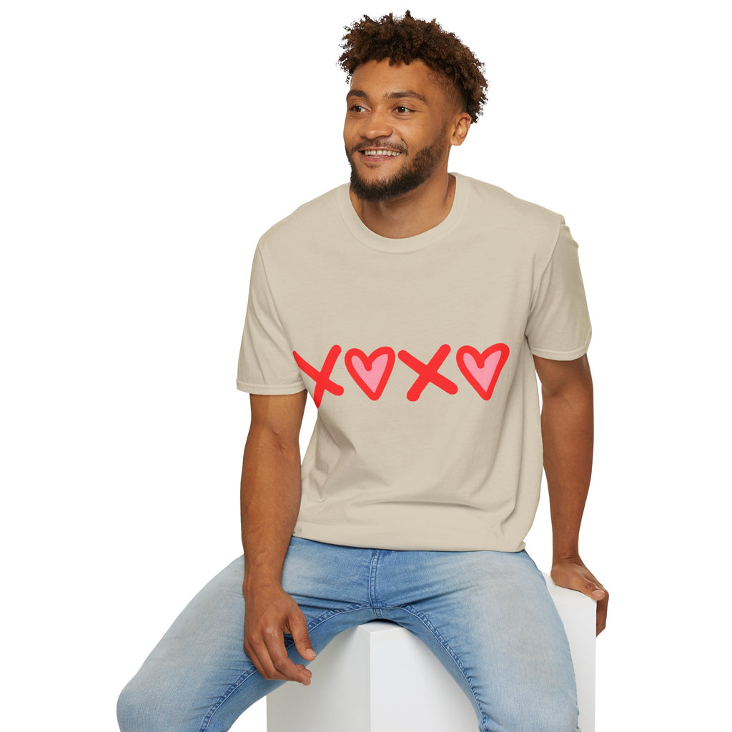 XX Valentine’s Day Tee – Cute Red Heart Hugs & Kisses T-Shirt