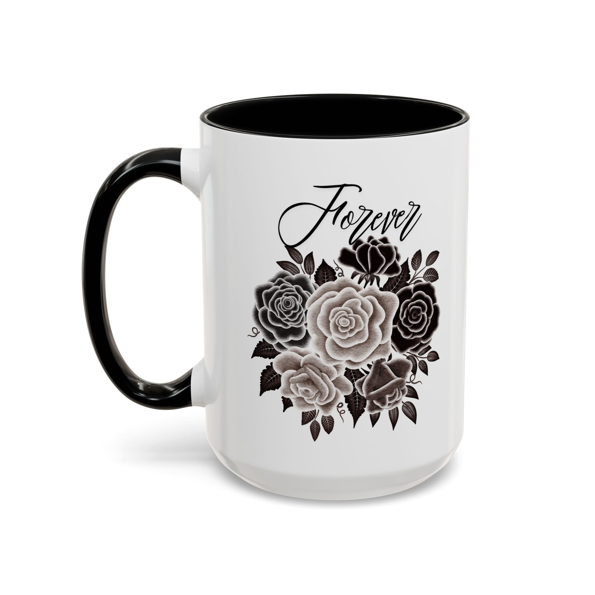 Elegant Floral Accent Coffee Mug for Coffee Lovers, Gift for Her, Home Decor, Valentine's Day, Birthday