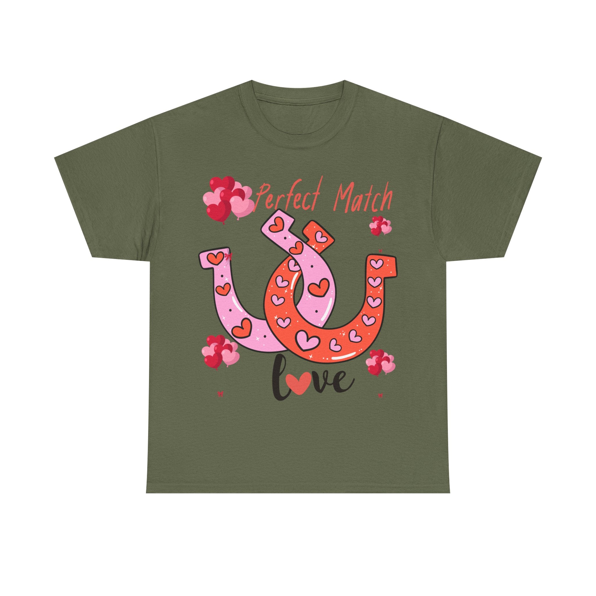 Perfect Match Love T-Shirt — Cute Horseshoe Valentine Tee