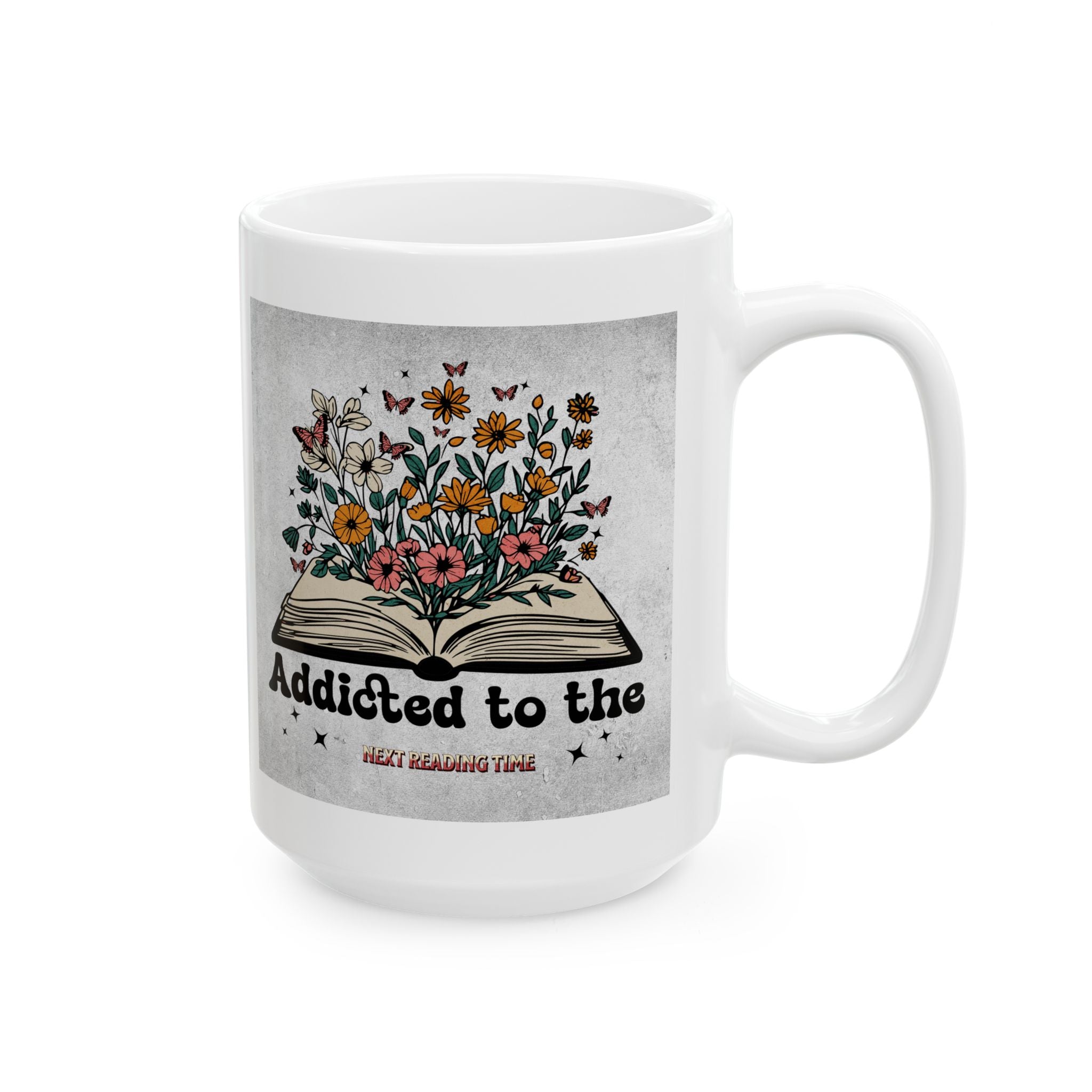 Literary Floral Ceramic Mug | Book Lover Gift, Coffee Cup, Reading Mug, Floral Decor, Literary Gift