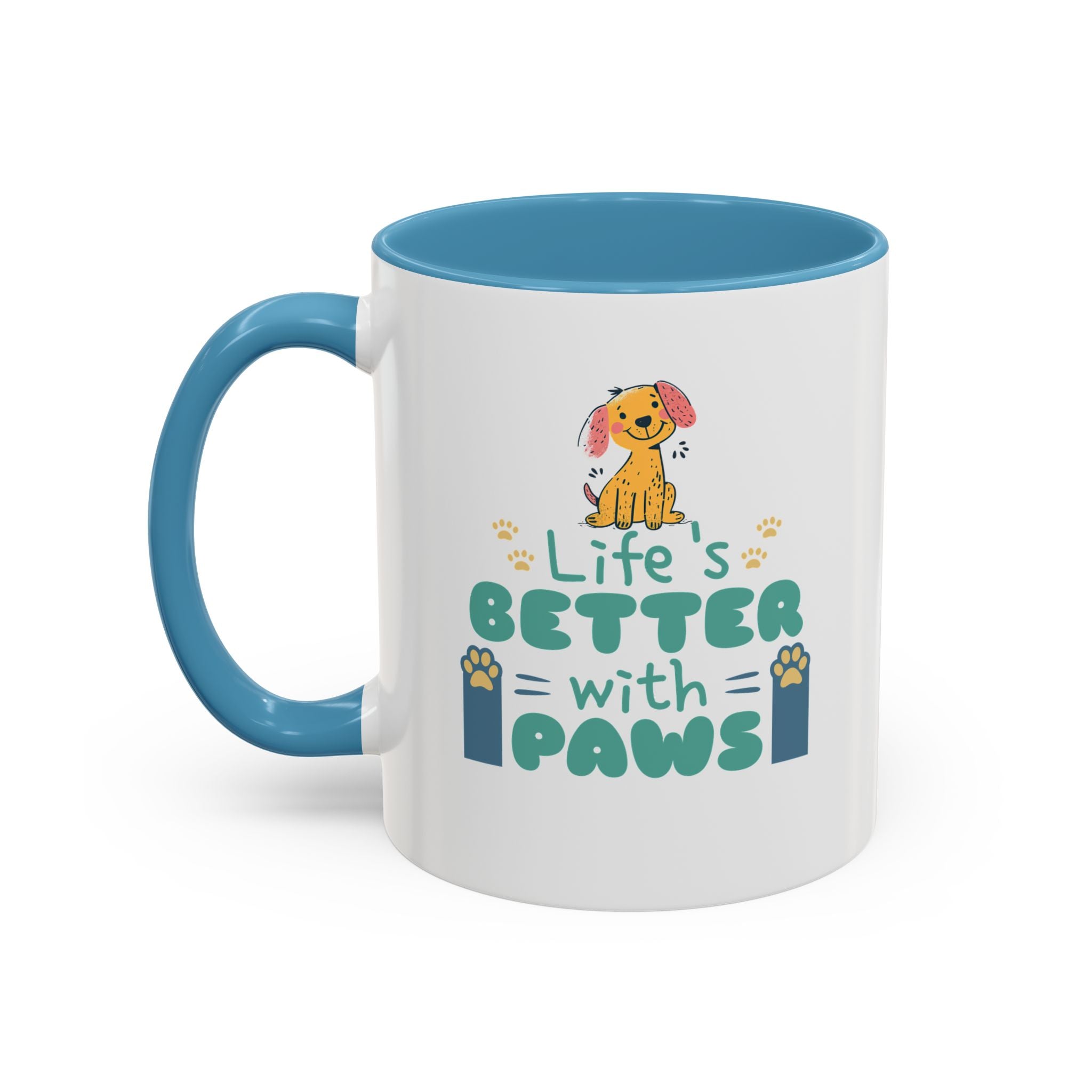 Life's Better with Paws Mug - Pet Lover's Coffee Cup, Dog Themed Gift, Animal Lover Present, Cute Ceramic Mug, Fun Pet Owner Gift